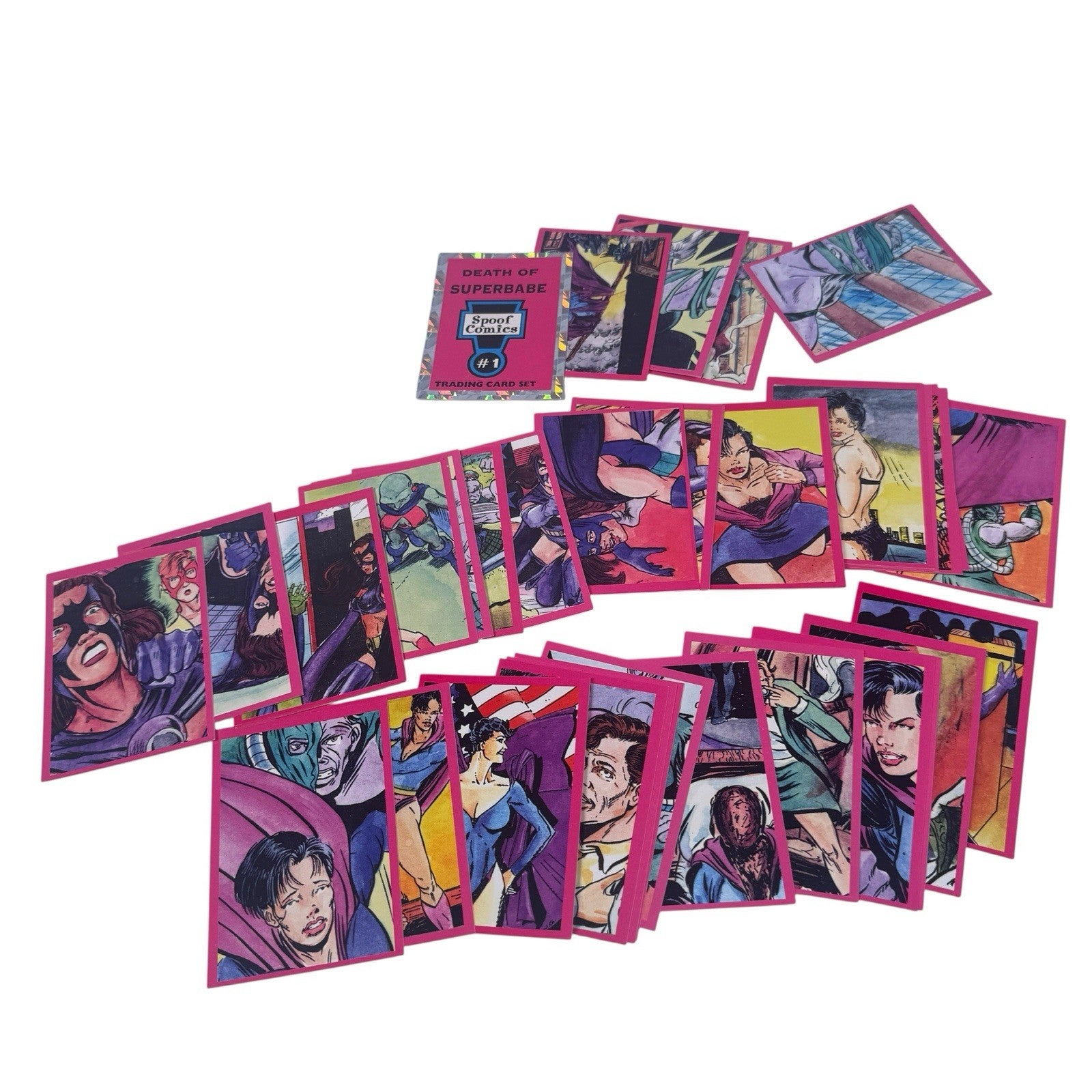 Death of SuperBabe Spoof Comics Trading Cards Complete 37 card set 1993