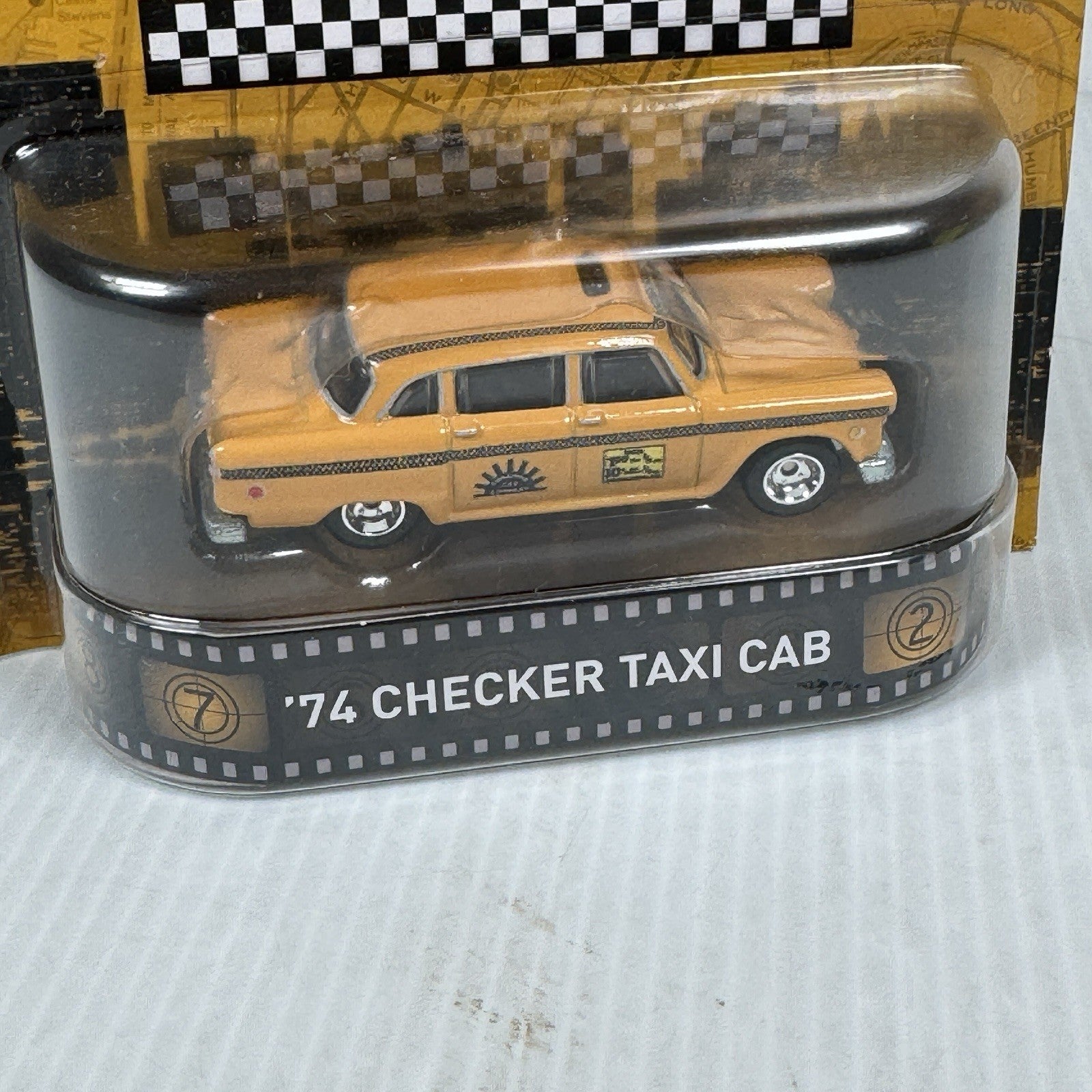 2016 Hot Wheels Retro Entertainment TAXI Movie '74 Checker Taxi Cab Yellow