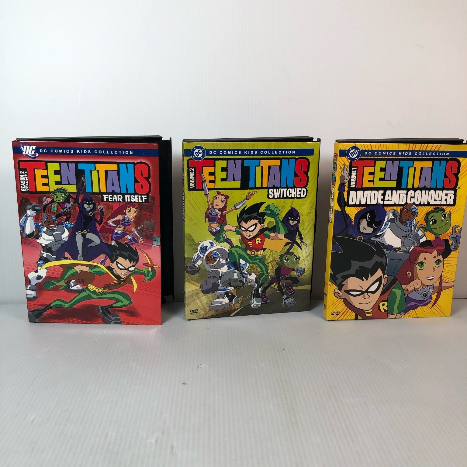 Teen Titans DVD Lot of 3 w/ Volumes 1 & 2, Season 2 Vol. 1 DC Comics Animation
