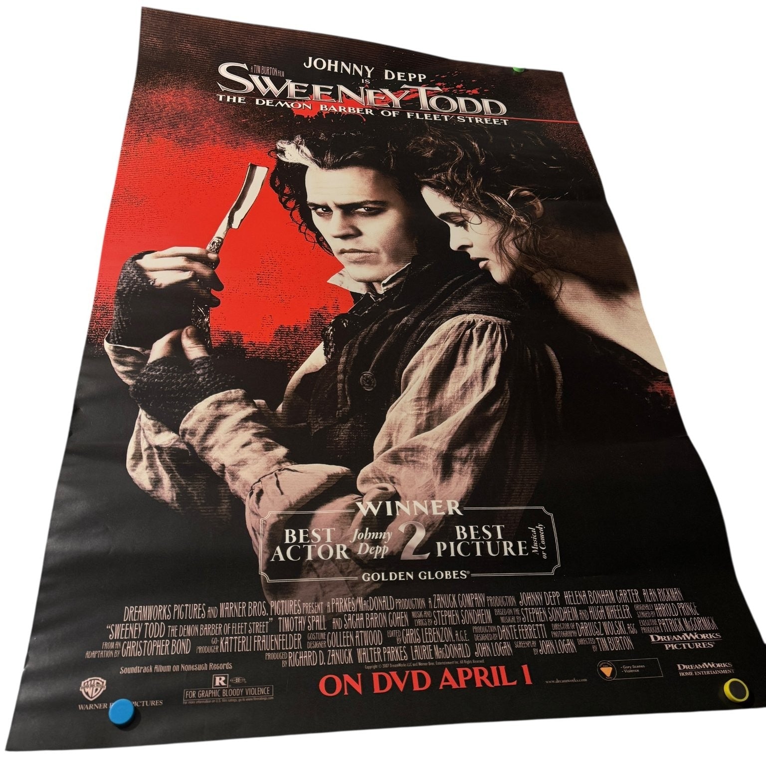 Sweeney Todd 2007 Promotional Video Store Poster DreamWorks Johnny Depp