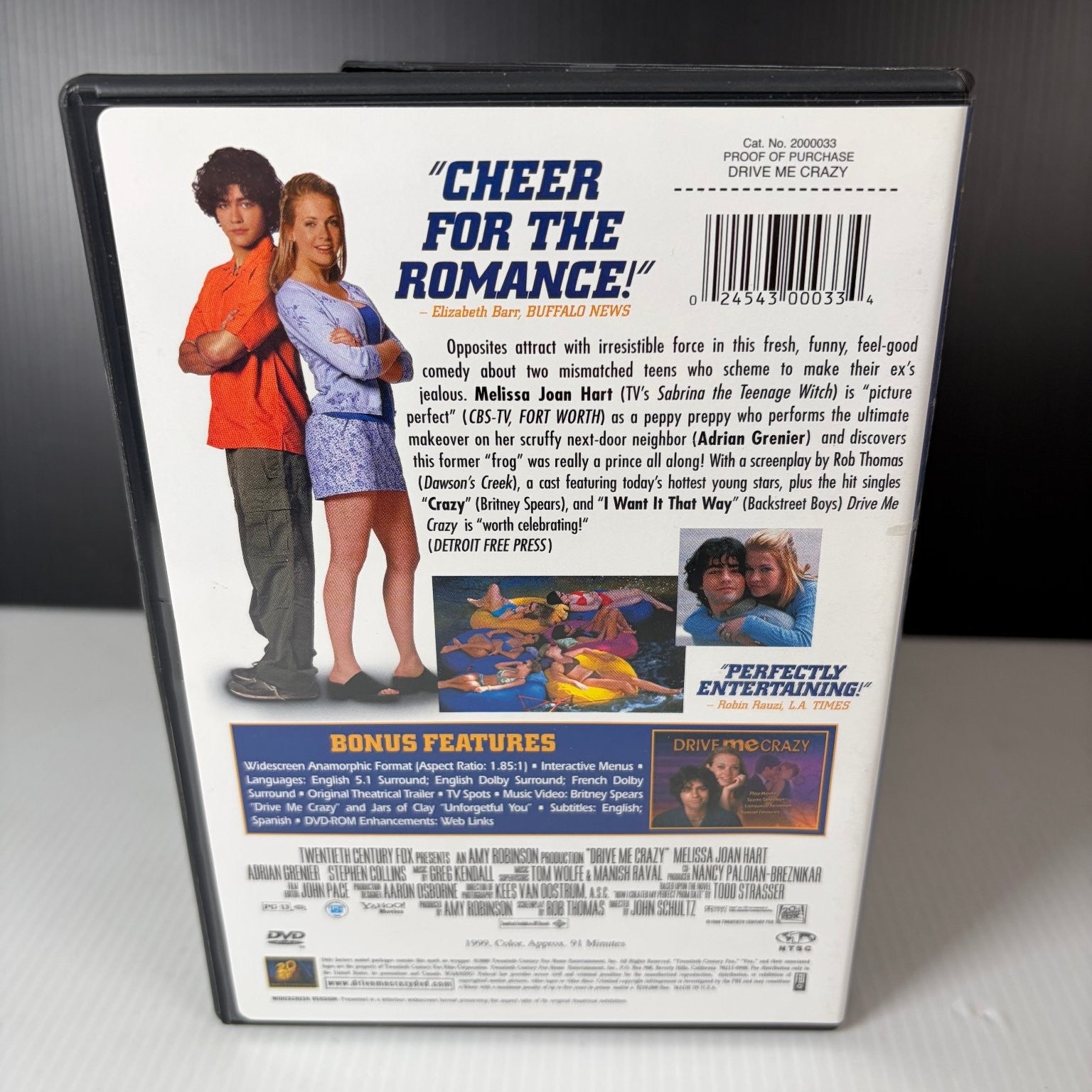 Drive Me Crazy DVD 1999 Melissa Joan Hart Adrian Grenier Comedy