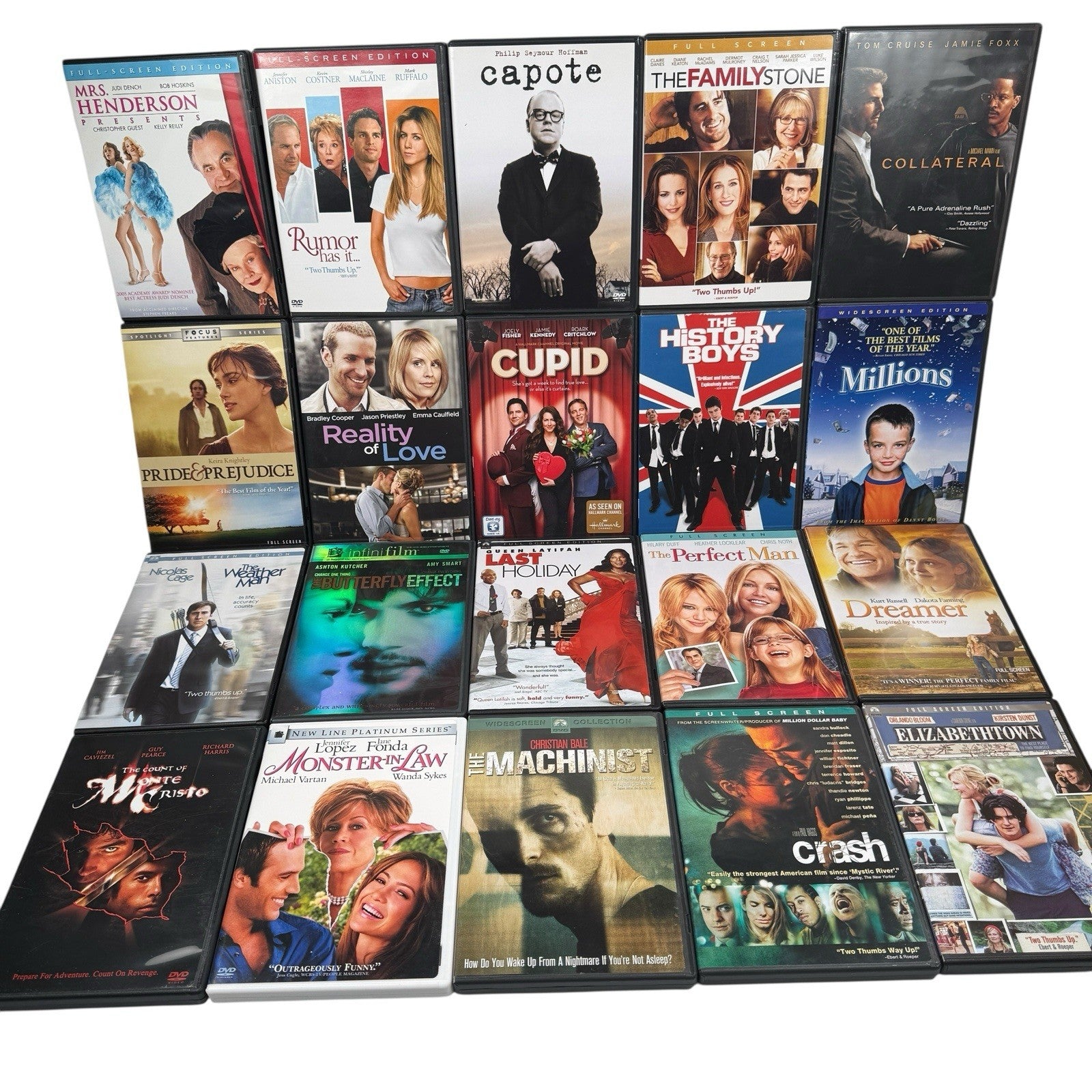 Lot Of 20 DVD Drama & Romance Movies w/Crash, Butterfly Effect, Machinist +More