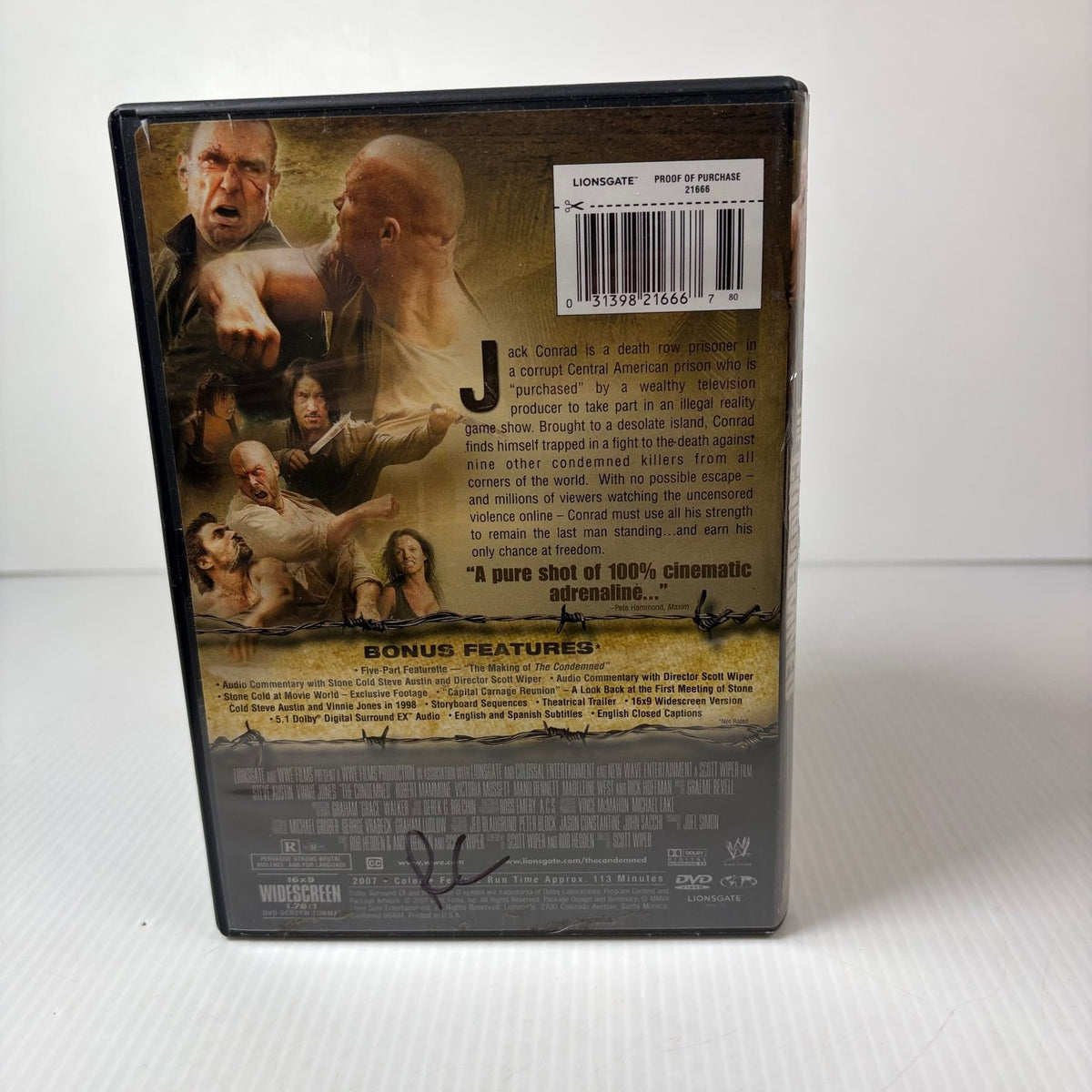 The Condemned DVD (2007) Steve Austin, Vinnie Jones, Widescreen, Action