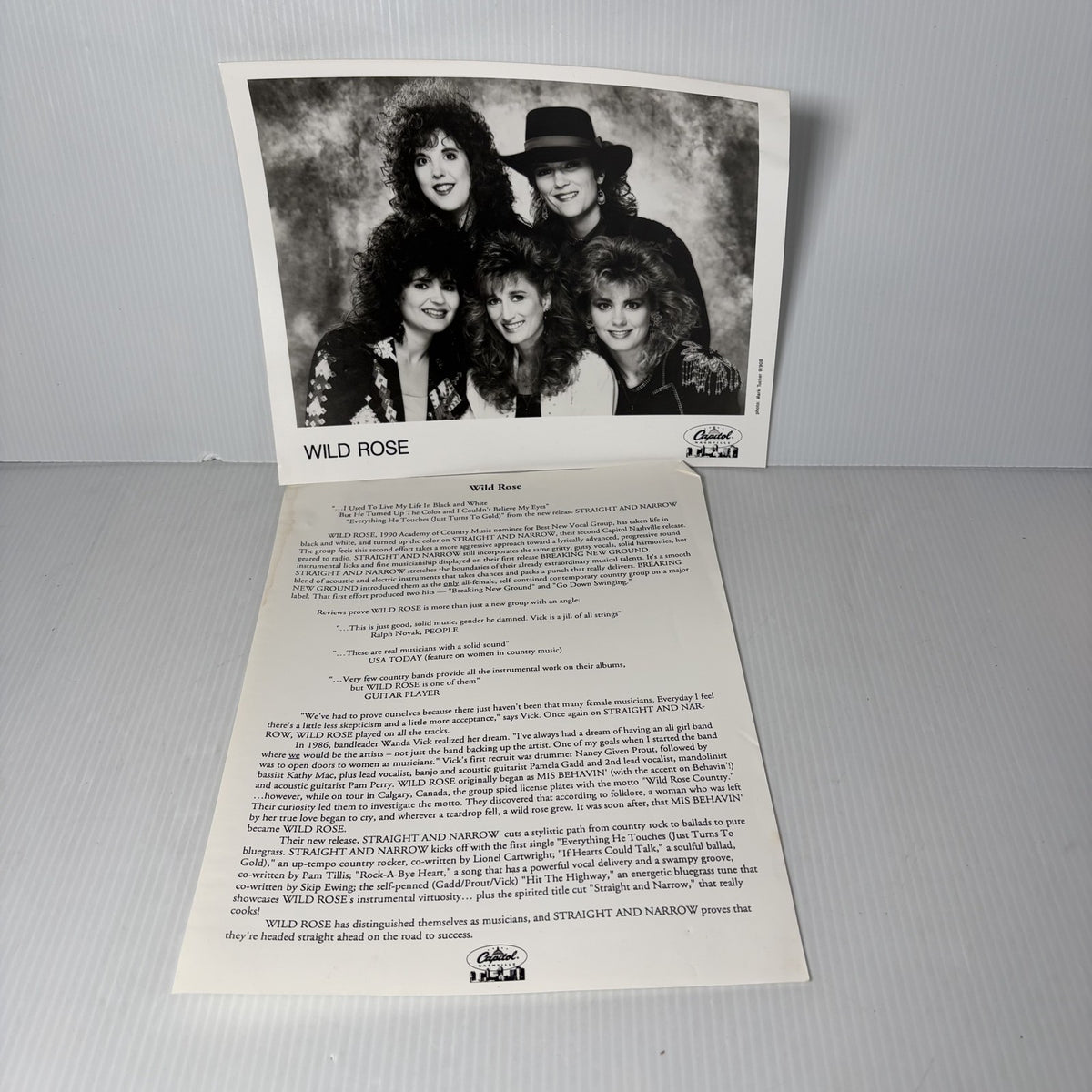 WILD ROSE Country Music Band Promo Photo 1990 Capitol Records Press Kit
