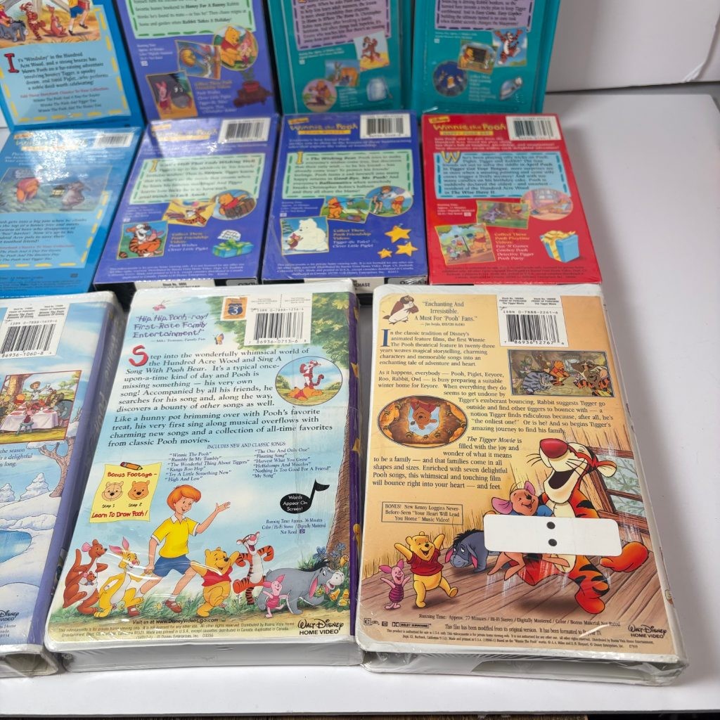 Disney Winnie the Pooh VHS Lot of 11 Sealed Tigger Movie Storybook Friendship