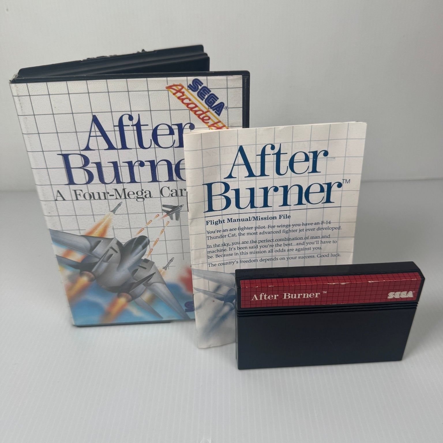 After Burner Sega Master System Video Game Four-Mega Cartridge Complete CIB
