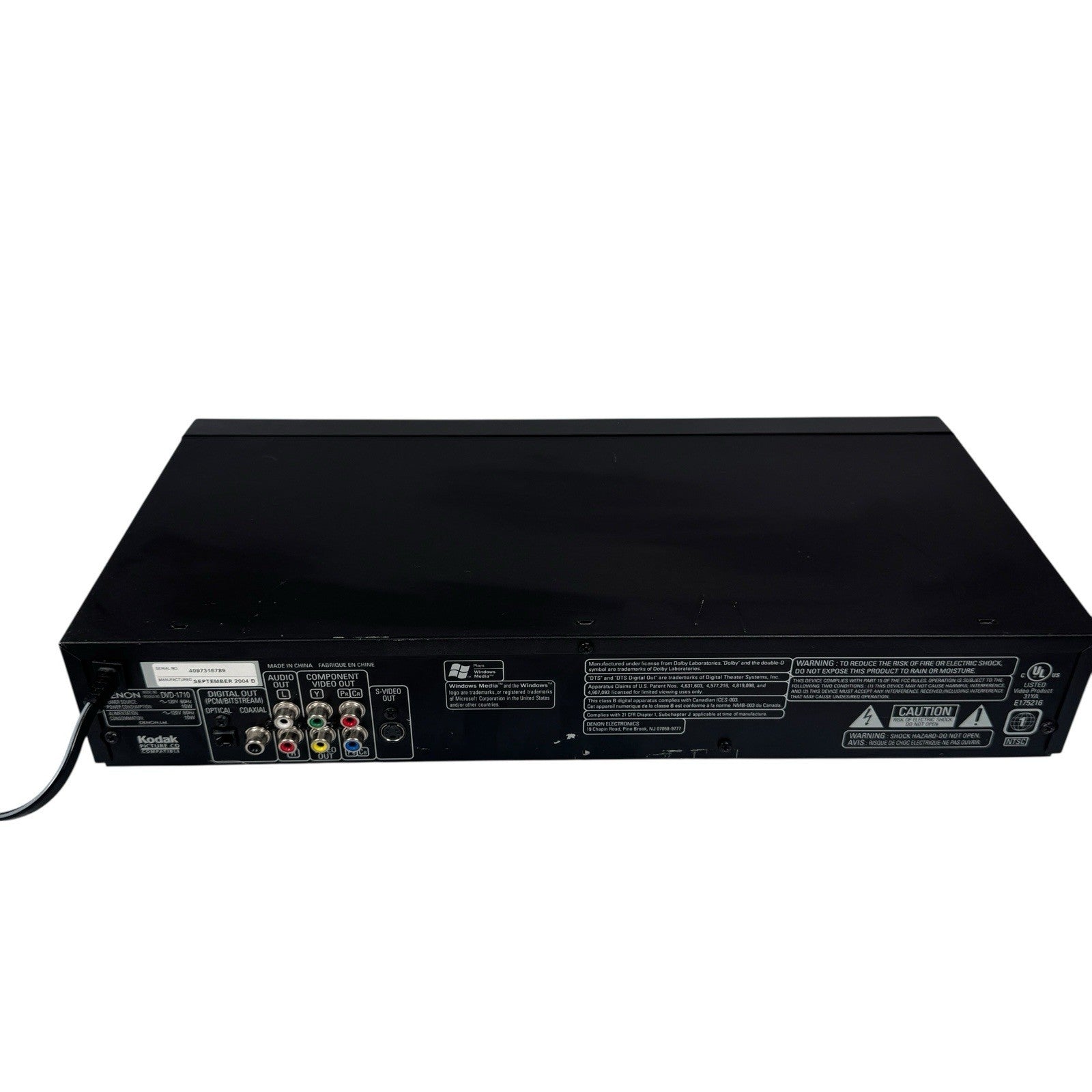 Denon DVD-1710 DVD & CD Player Tested & Working with Cables - No Remote
