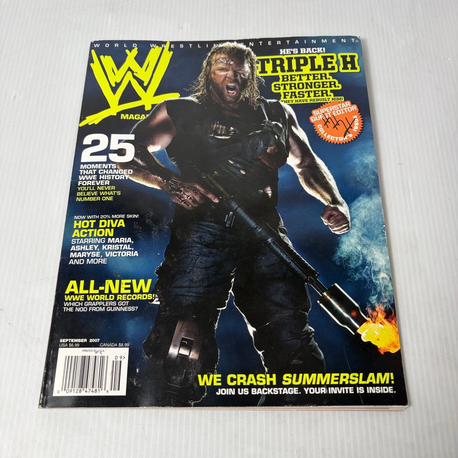 WWE Magazine September 2007 Triple H Superstar Guest Editor Collector's