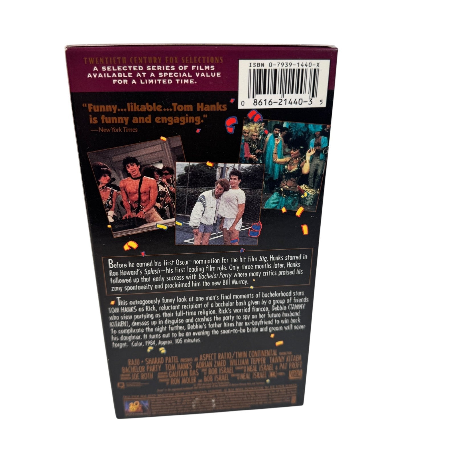 Vintage Bachelor Party College Comedy VHS Tape Tom Hanks Adrian Zmed