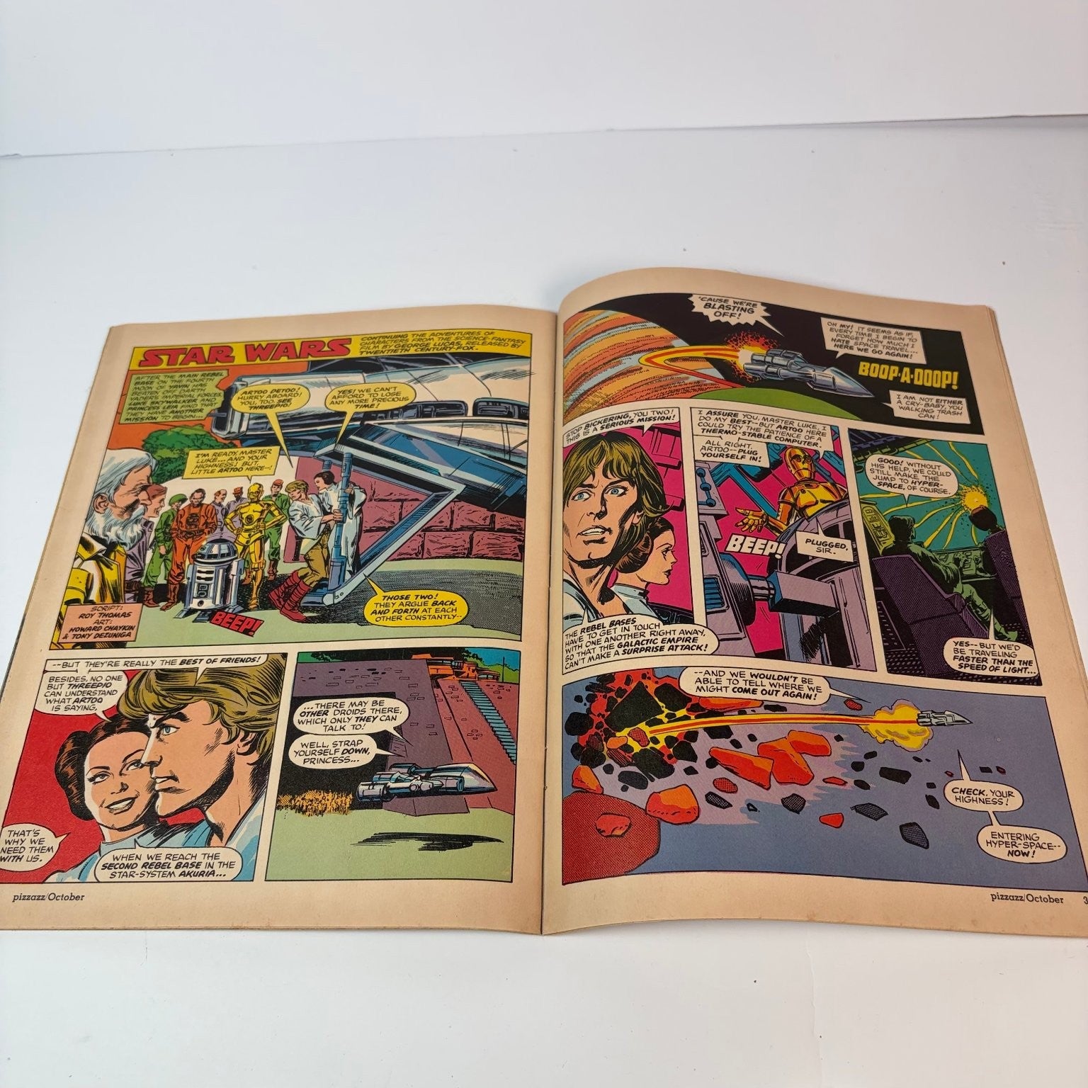 Pizzazz October 1977 Star Wars R2-D2 C-3PO Magazine First Issue Marvel