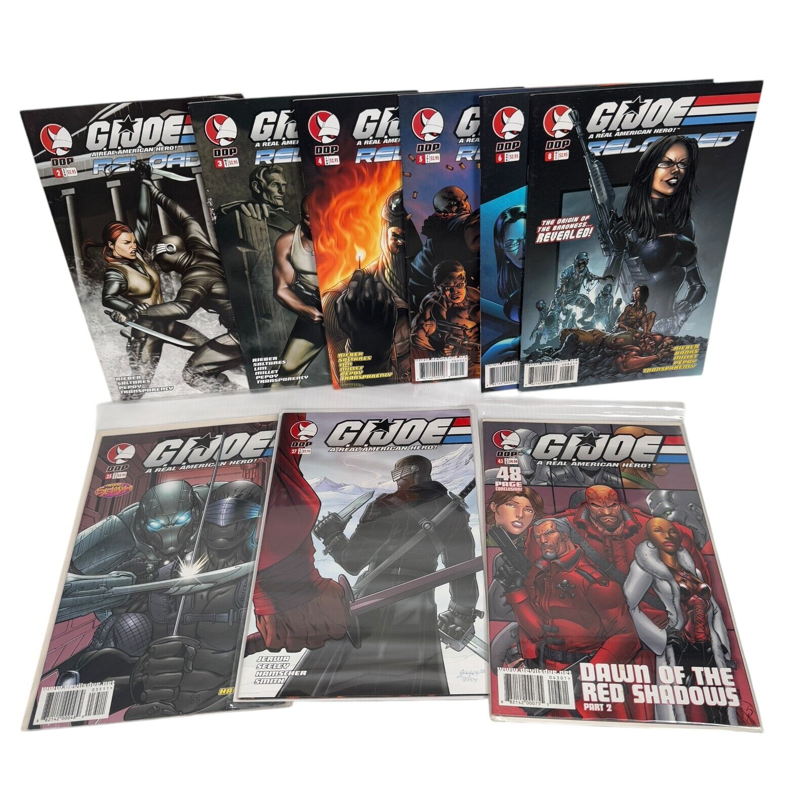 DDP Comics G.I. Joe Reloaded & ARAH Lot of 9 Comics #2-6 & #8, ARAH #27 #35 #43