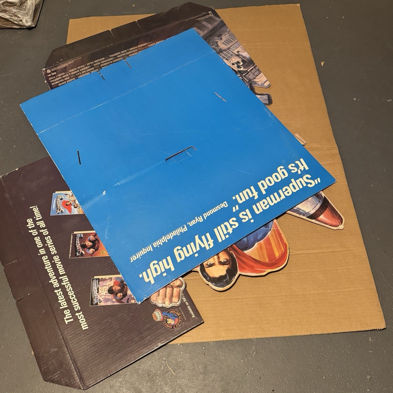 Vintage 1987 Superman 4 IV Video Store Cardboard Cutout AS IS Incomplete