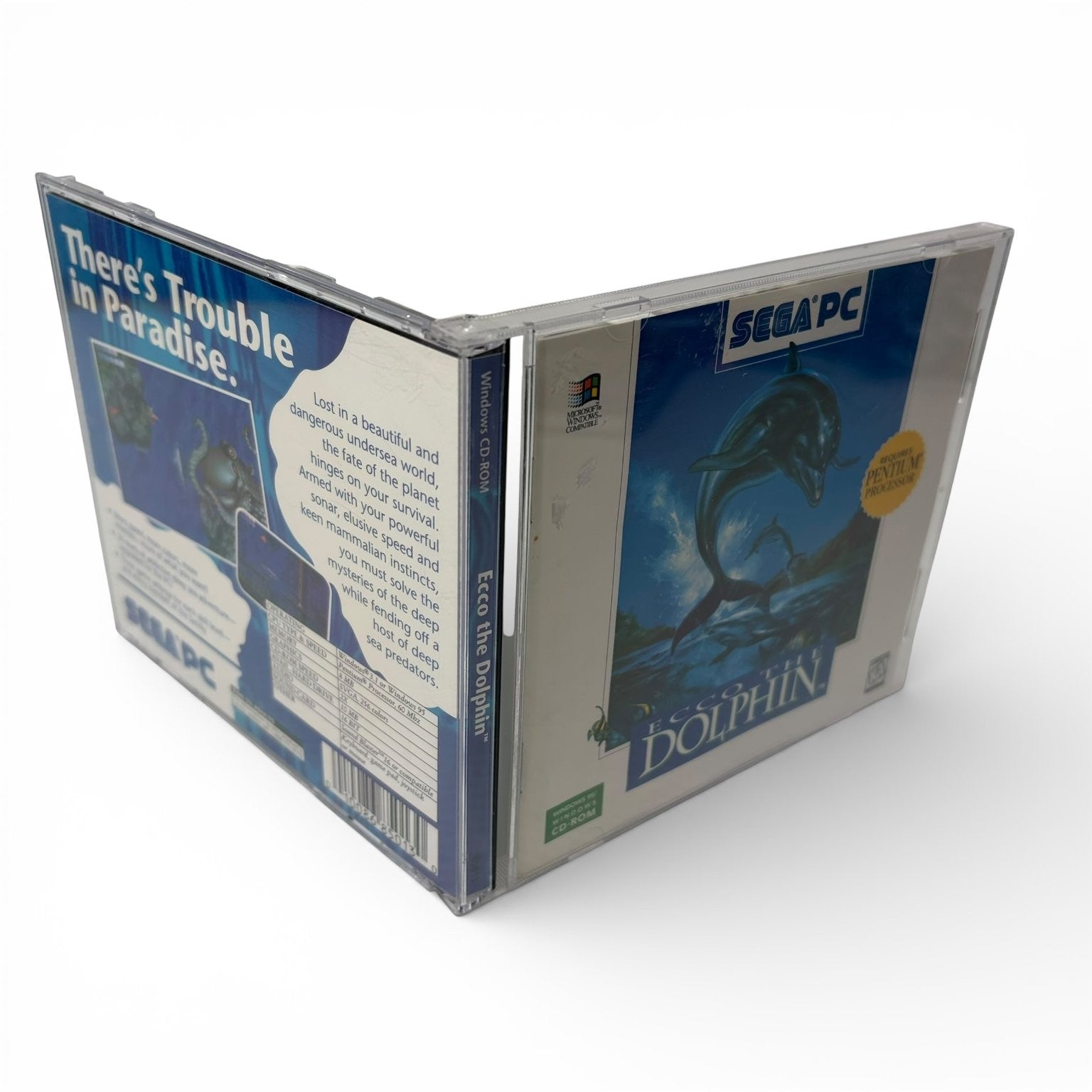 Ecco the Dolphin SEGA PC Windows CD-ROM Classic Adventure Video Game