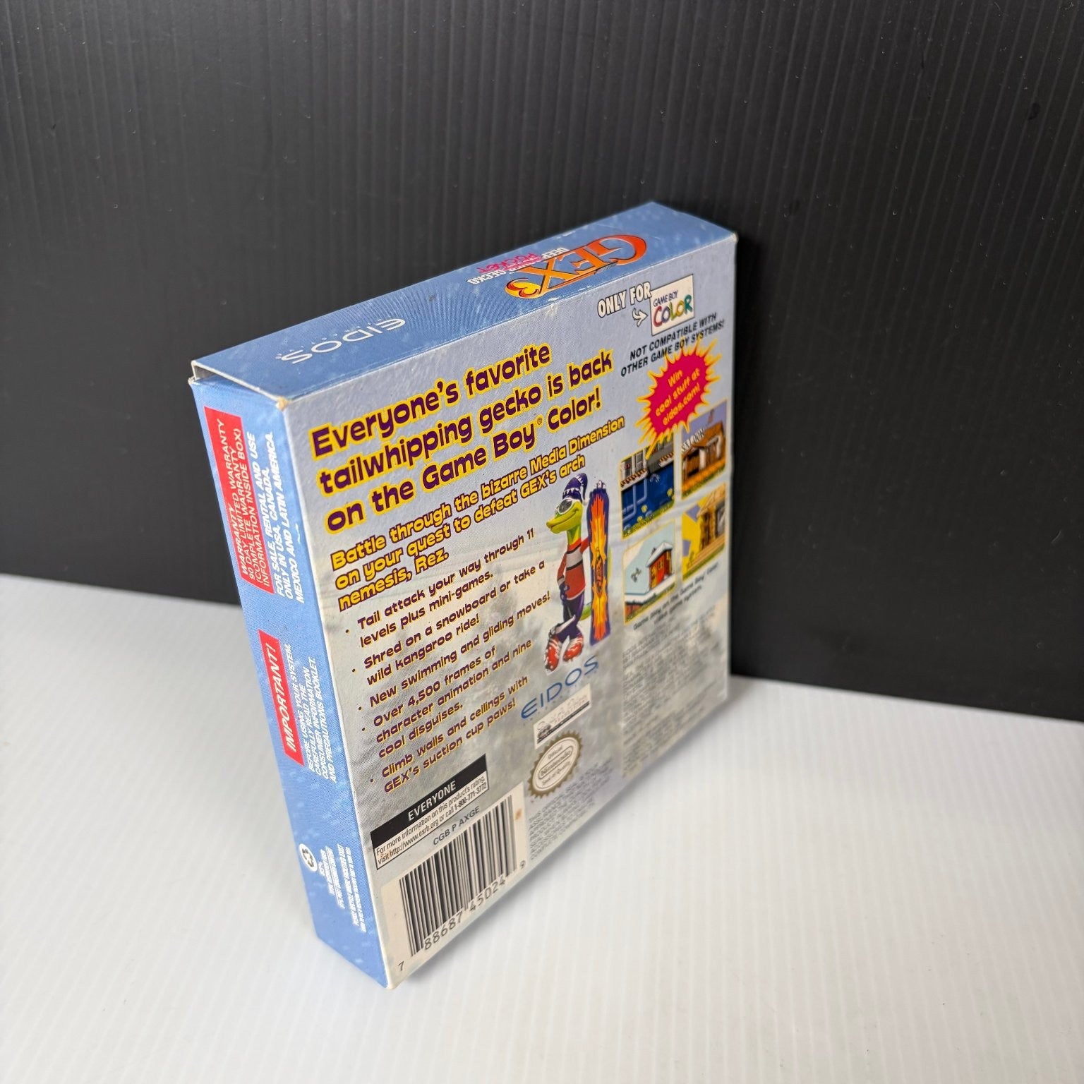 Gex 3 Deep Pocket Game Boy Color Original Box, Manual, Insert Reg Card Eidos