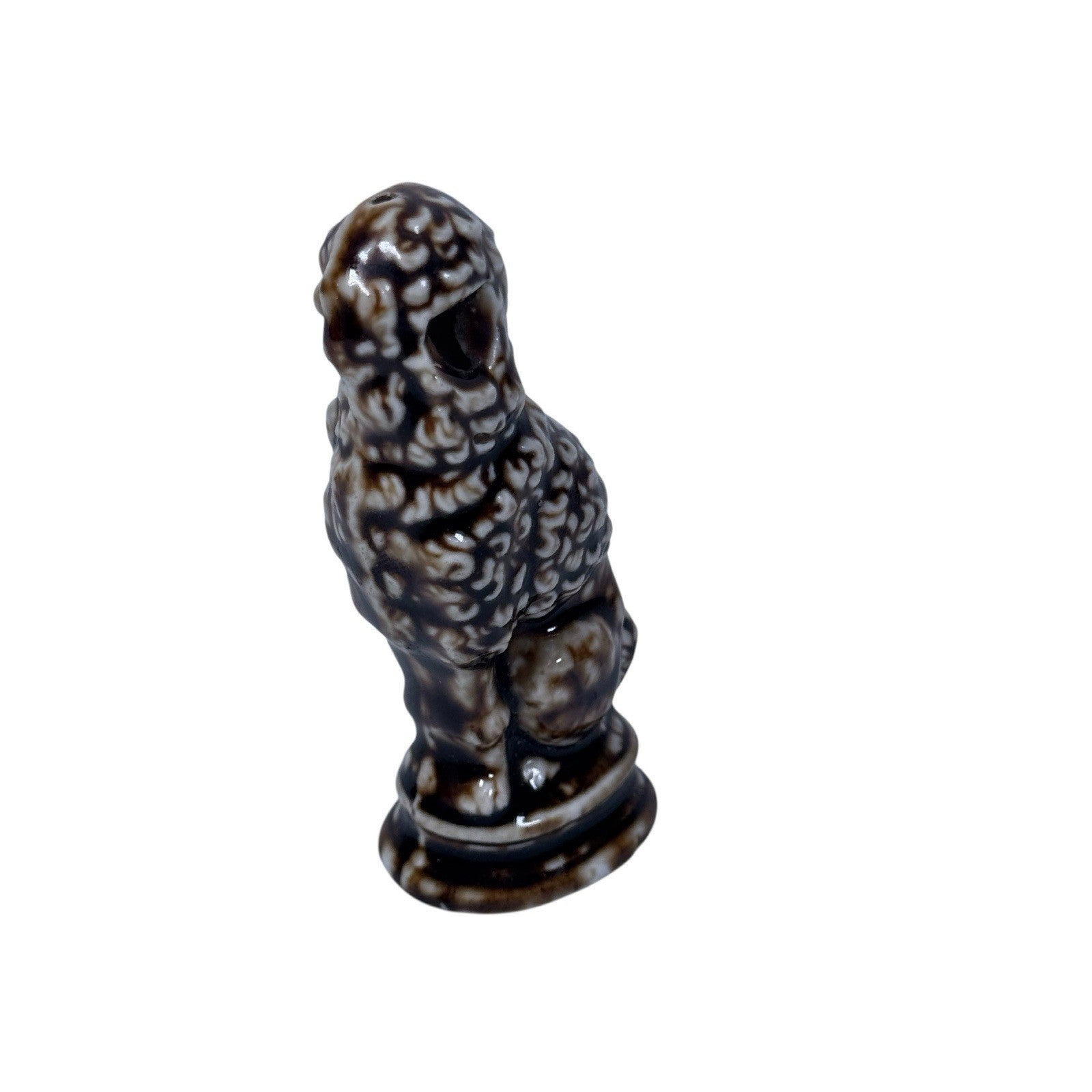 Antique Bennington Rockingham Style Ceramic Poodle Dog Animal Whistle 19th Cent