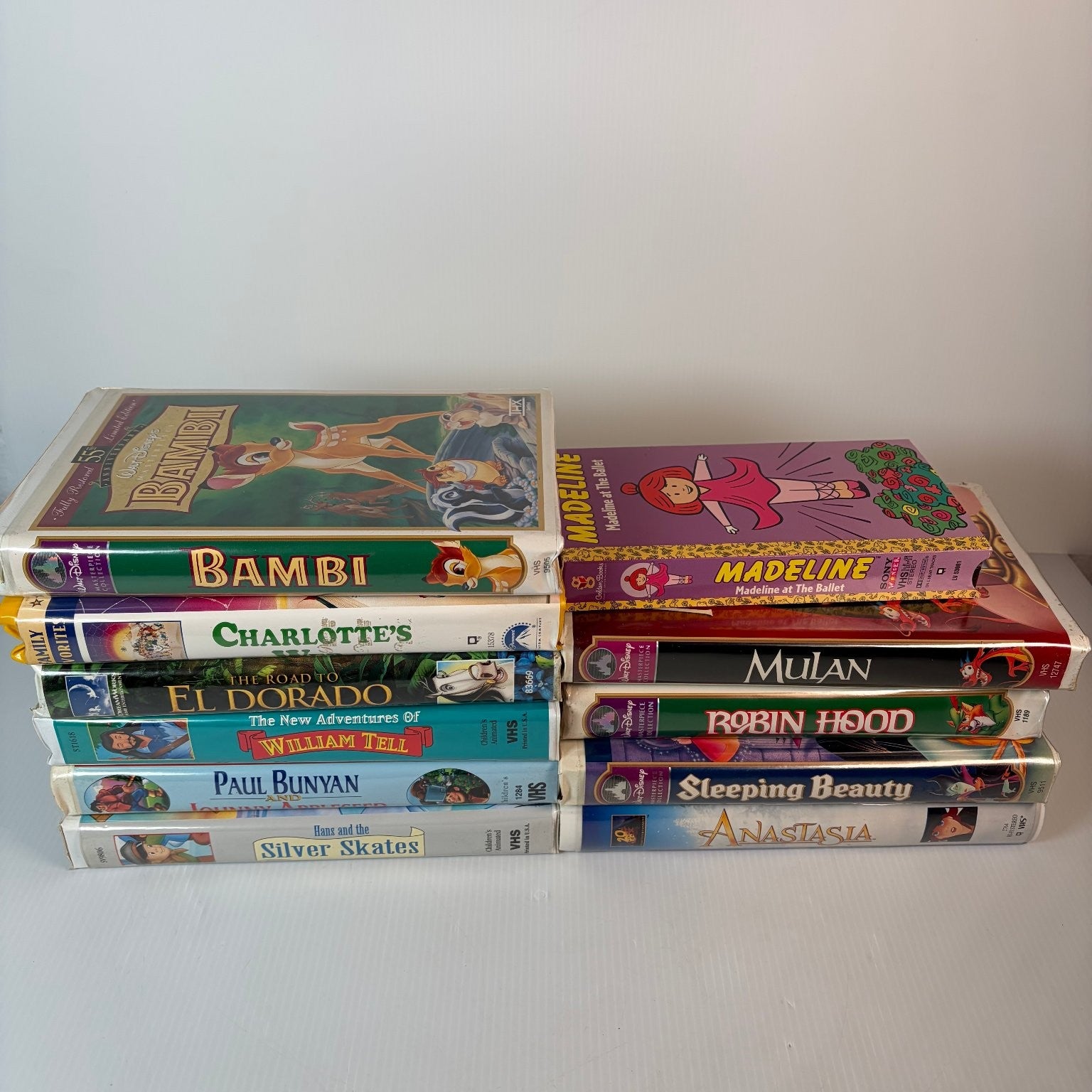 Disney & Animated Classics VHS Lot 11 Tapes Bambi Mulan Sleeping Beauty