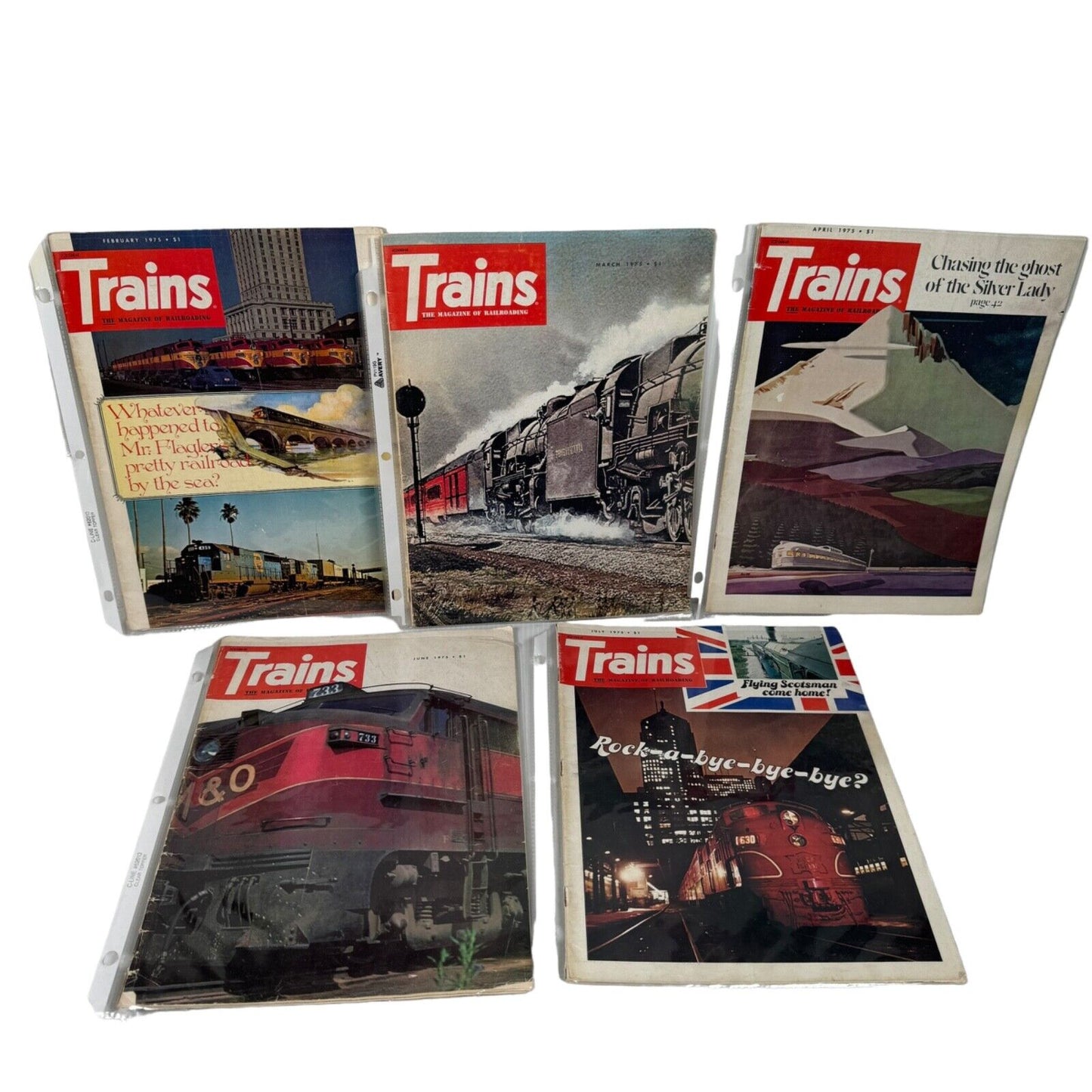 TRAINS The Magazine of Railroading Lot of 1975 Backissues, 9 Issues