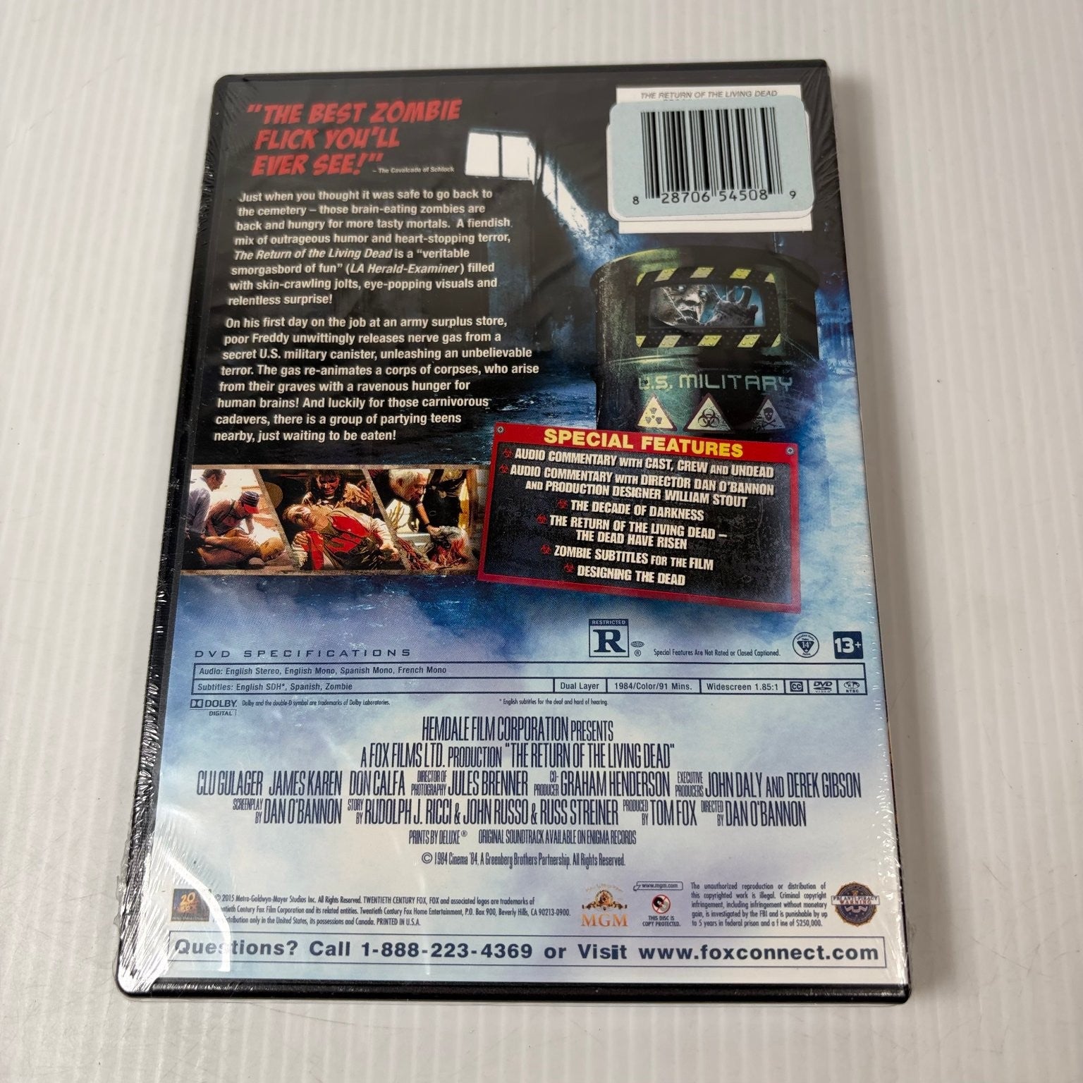 Return of the Living Dead DVD (1985) Dan O'Bannon Horror Zombie Special Features