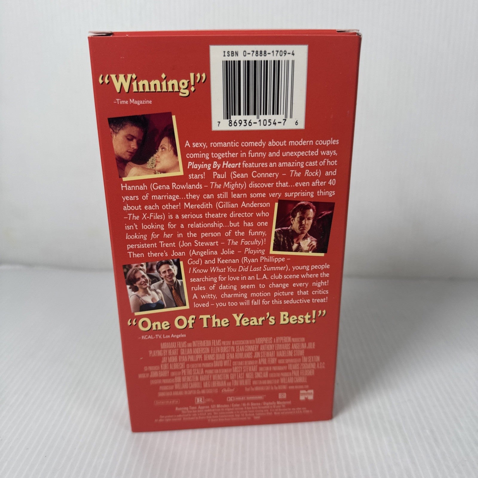 Playing By Heart (VHS 1999) Angelina Jolie, Dennis Quaid, Sean Connery, Jay Mohr