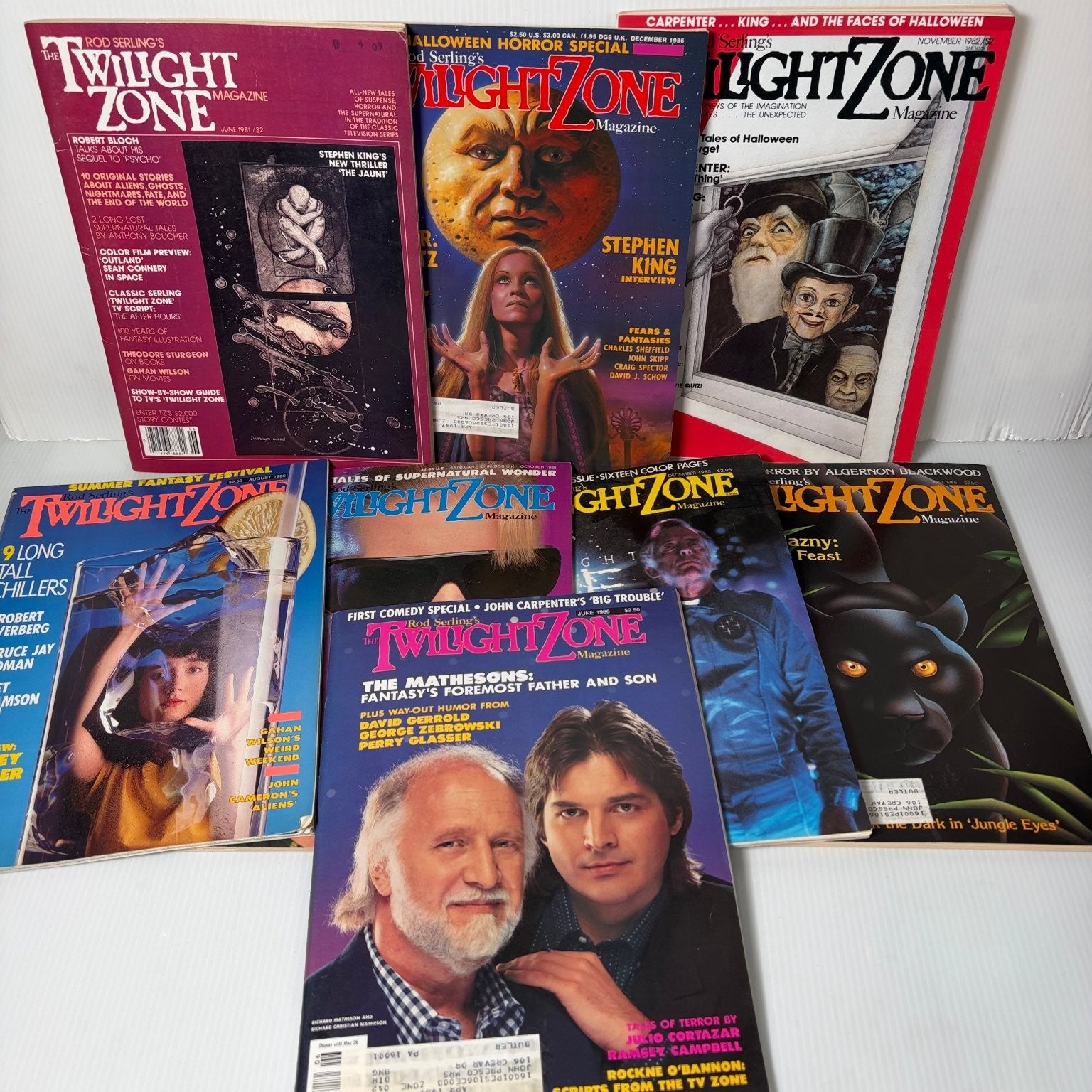 Twilight Zone Magazine Lot of 8 Issues Stephen King The Jaunt Horror Sci-Fi