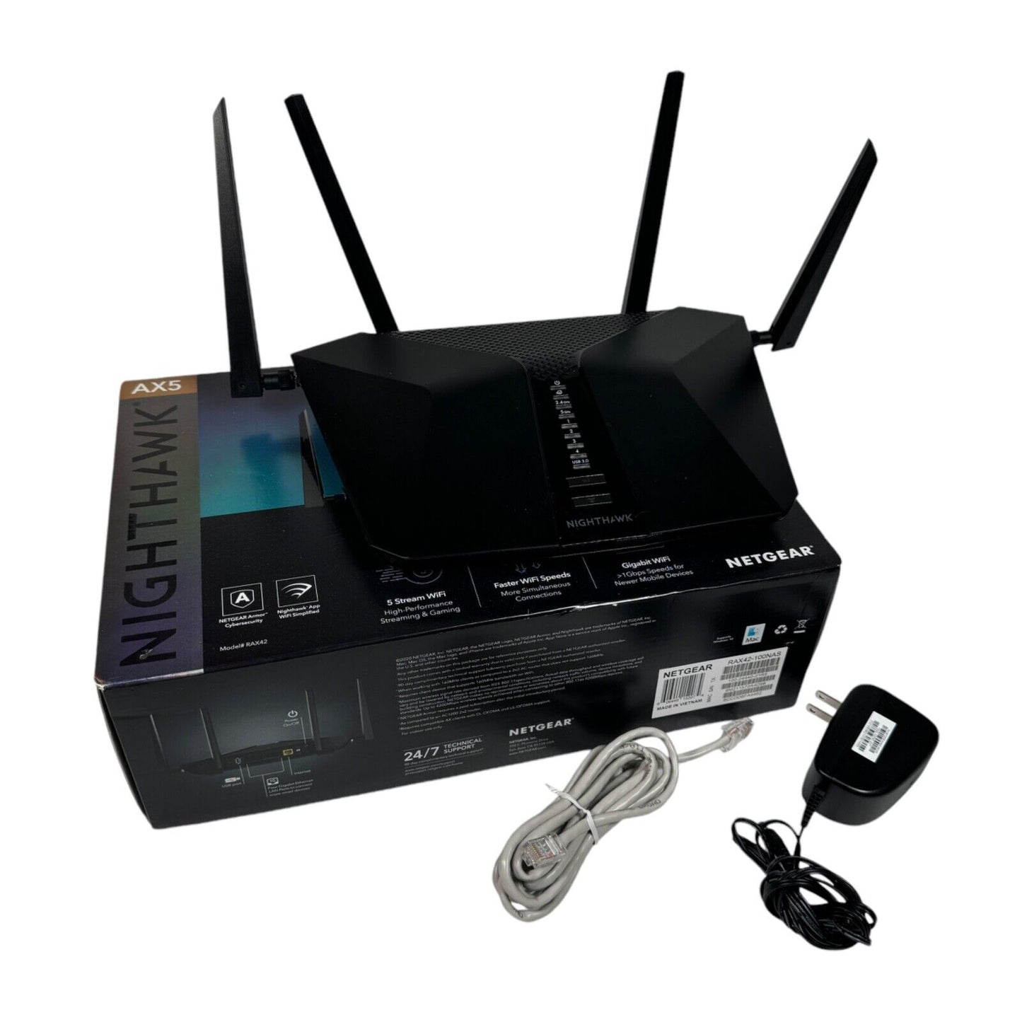 NETGEAR AX4200 Nighthawk Dual-Band Wi-Fi 6 Router - Black (RAX42-100NAS)