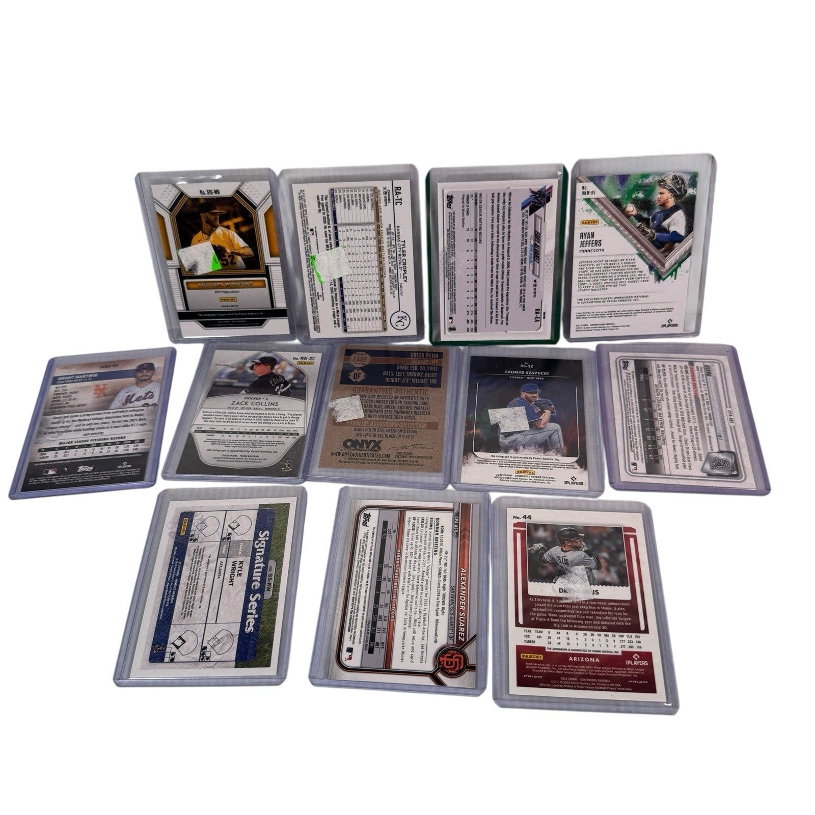 Lot Of 12 Baseball Autograph & Relic Cards Ryan Jeffers, Erick Pena & More