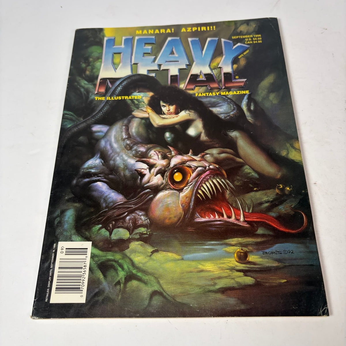 Heavy Metal Magazine September 1996 Manara Azpiri Boris Vallejo Cover Art