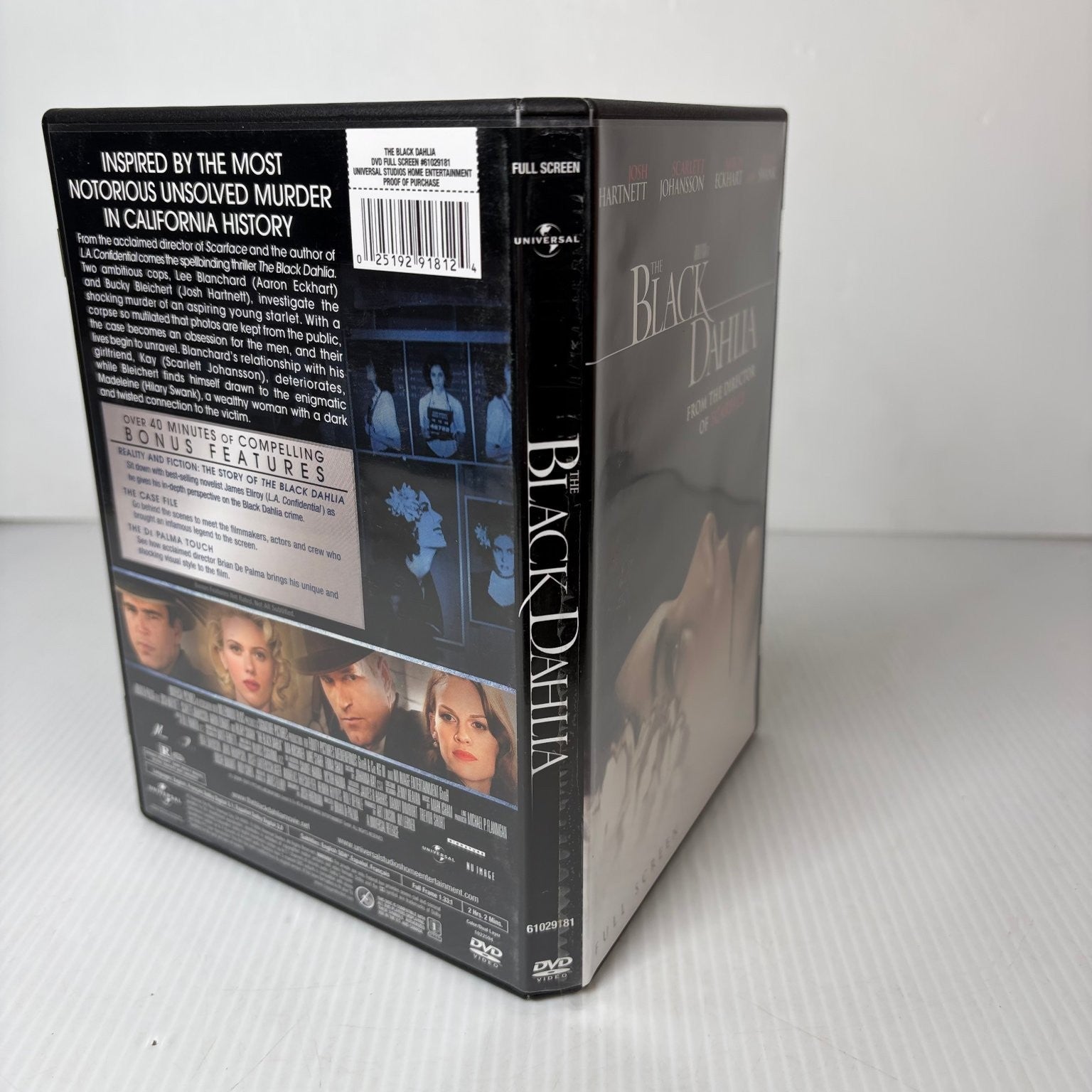 THE BLACK DAHLIA DVD 2006 Josh Hartnett Scarlett Johansson Brian De Palma Noir