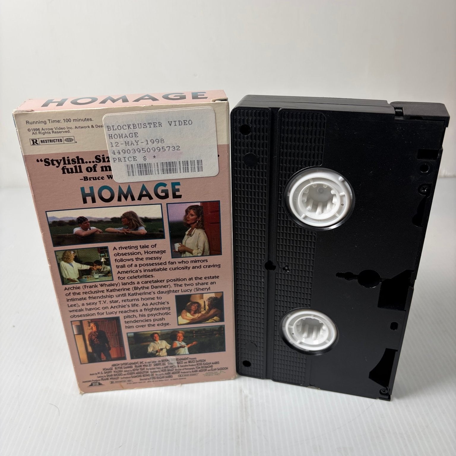 HOMAGE VHS 1996 Thriller Drama Blockbuster Rental Blythe Danner