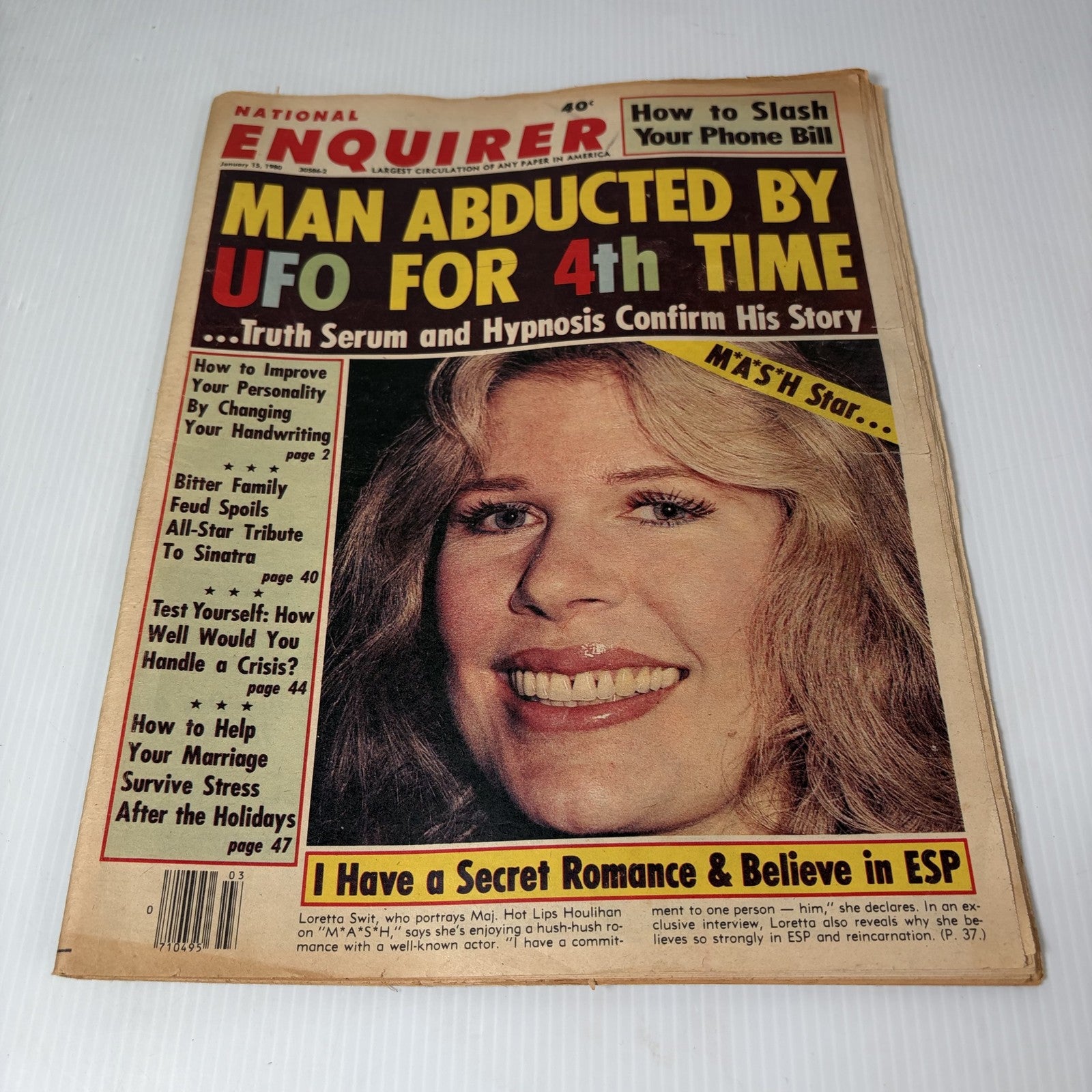 National Enquirer Magazine January 15 1980 UFO Abduction Loretta Swit M*A*S*H