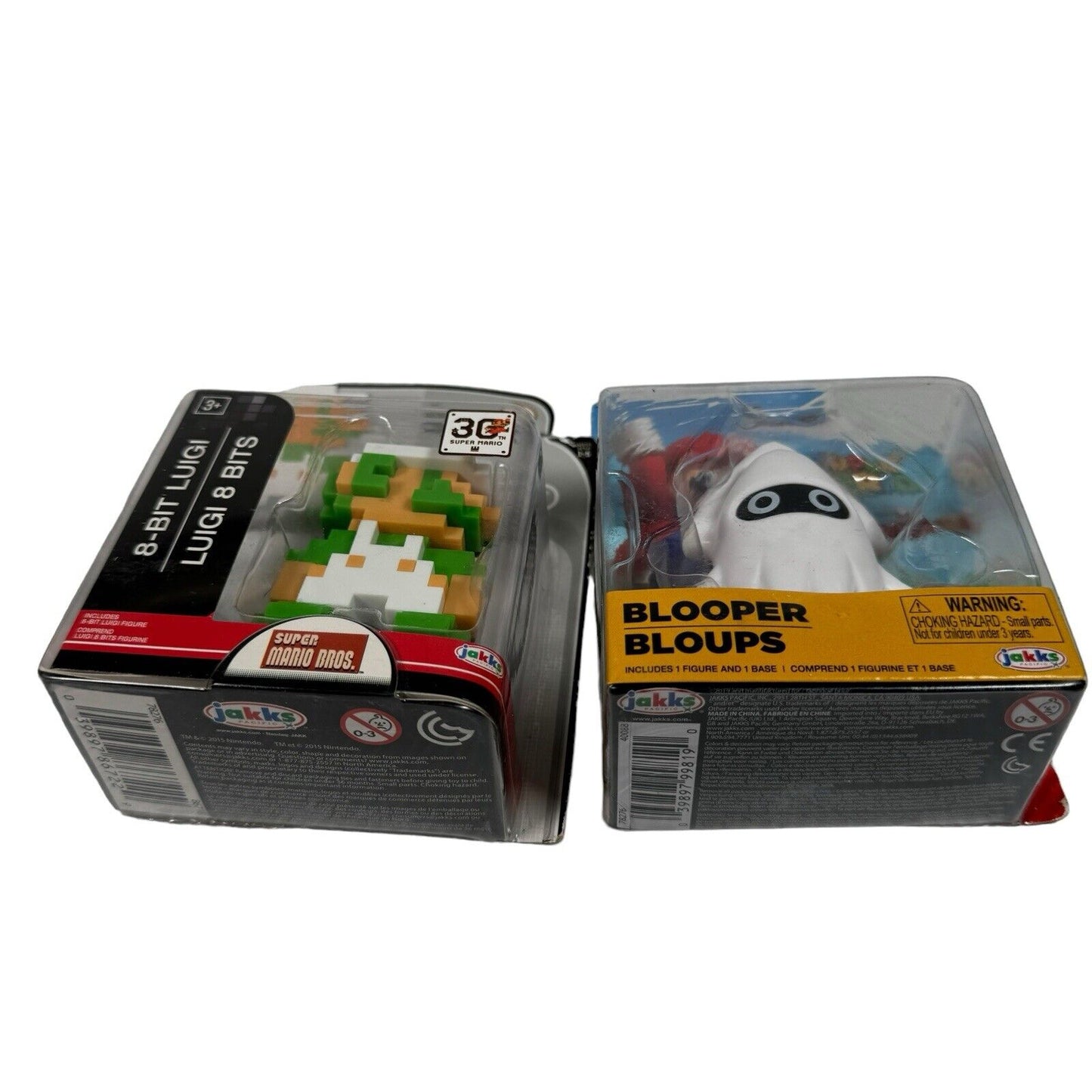 Lot Of 2 World Of Nintendo (WoN) 2.5” Figures 8-Bit Luigi And Blooper