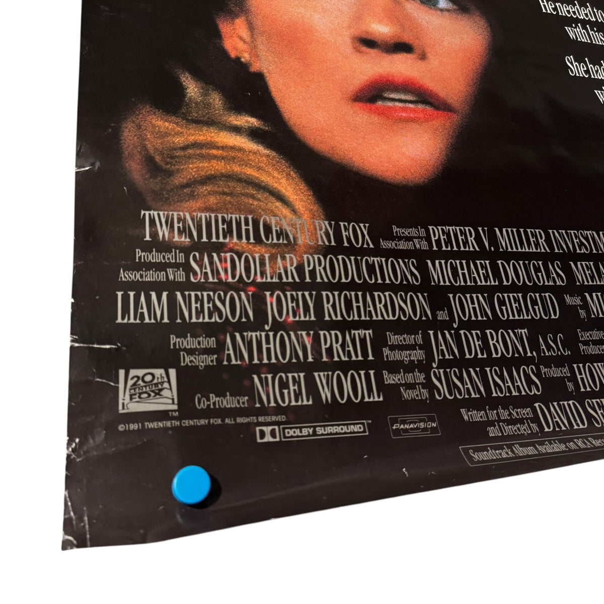 Shining Through 1992 One-Sheet Movie Poster Michael Douglas Melanie Griffith