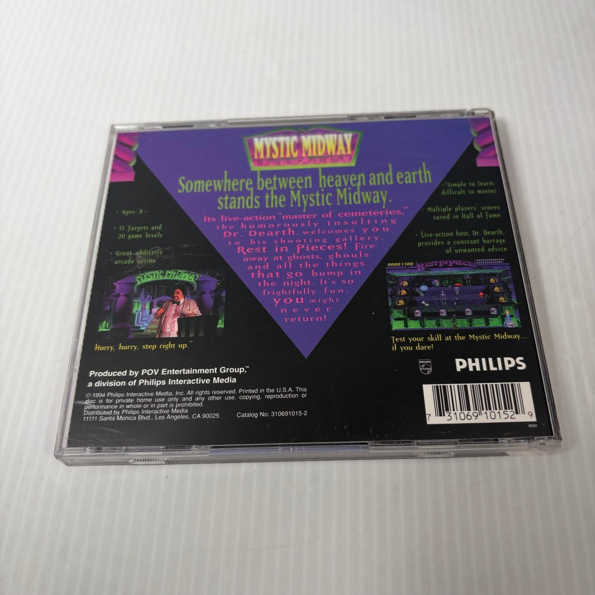 Mystic Midway Rest in Pieces PC CD-ROM Video Game Arcade Shooting Gallery