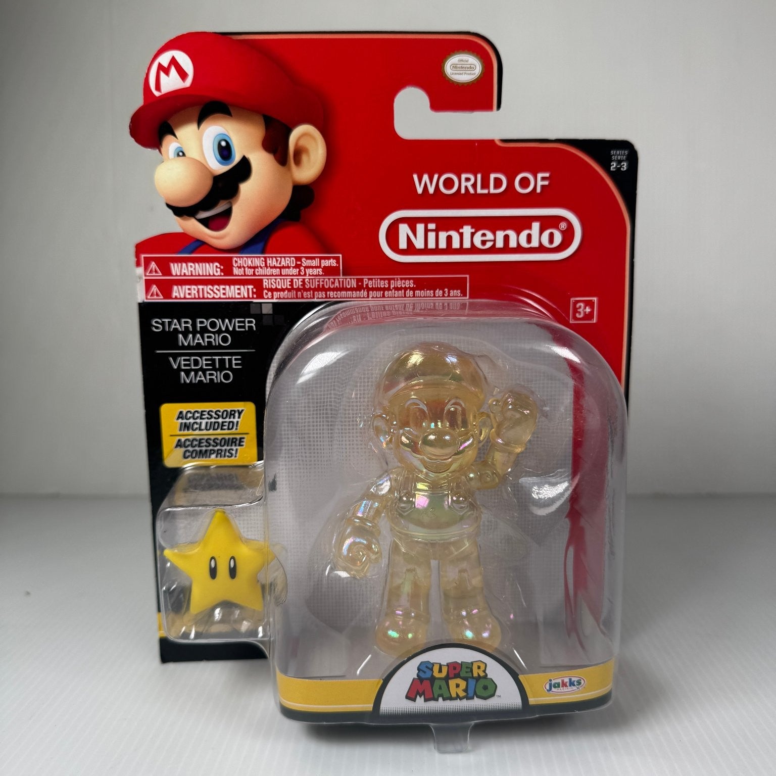 World of Nintendo Transluscent Star Power Mario Super Mario 4" Figure Series 2-3