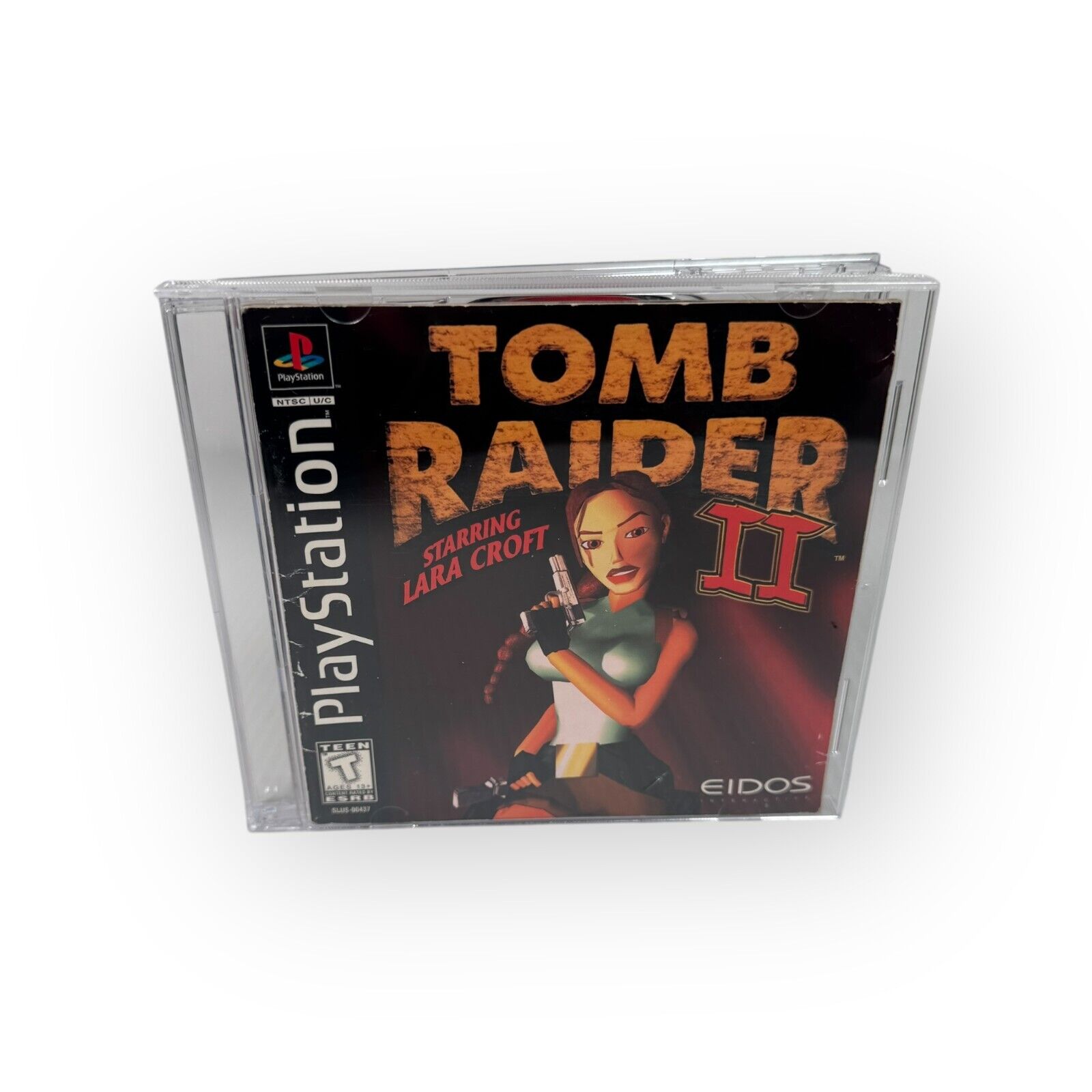 Tomb Raider II Playstation 1 1997 Game Disc & Manual Black Label Tested Working