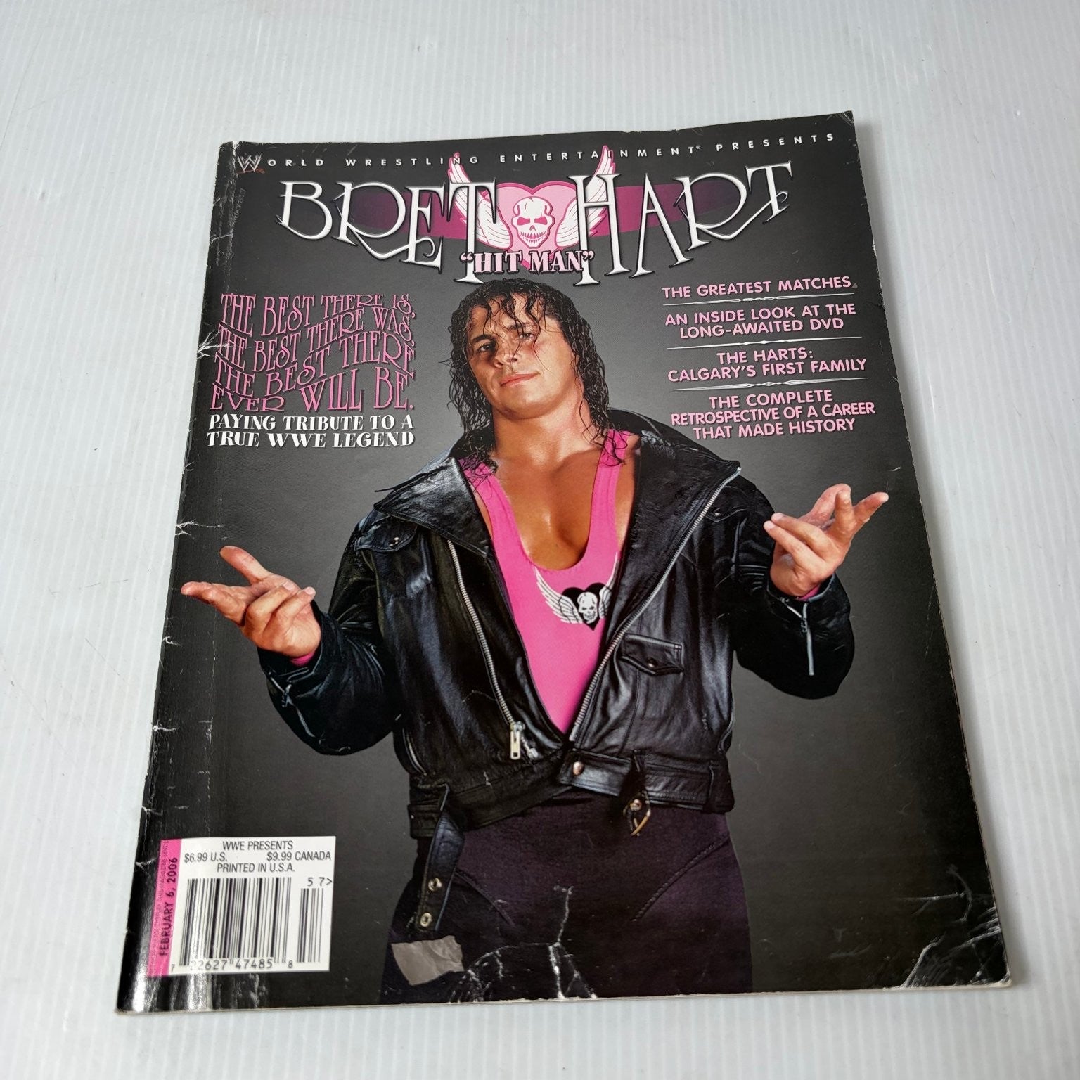 Bret Hart Hit Man WWE Magazine February 2006 Tribute Wrestling Legend