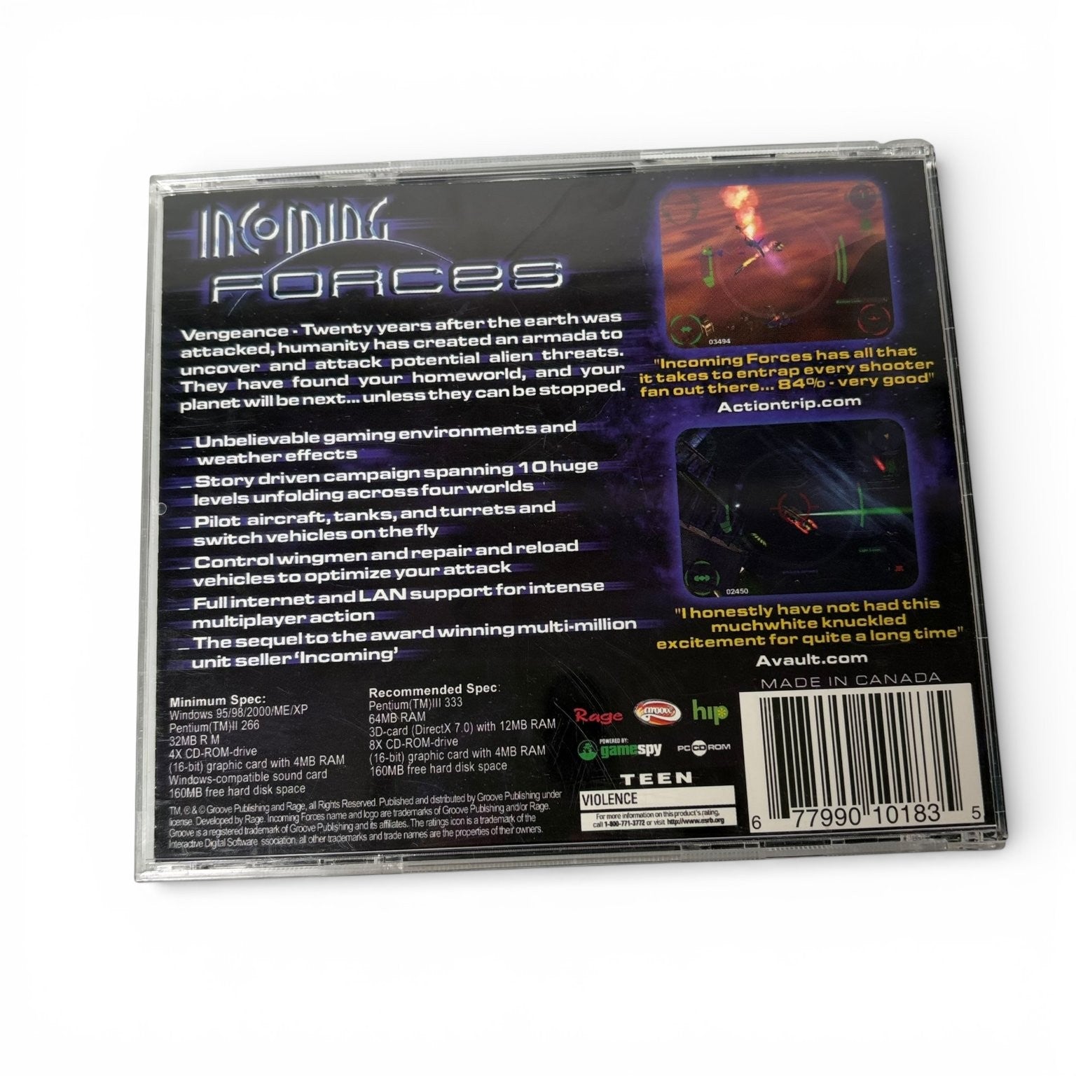 Incoming Forces PC CD-ROM Video Game Strategy Action Sci-Fi Multiplayer