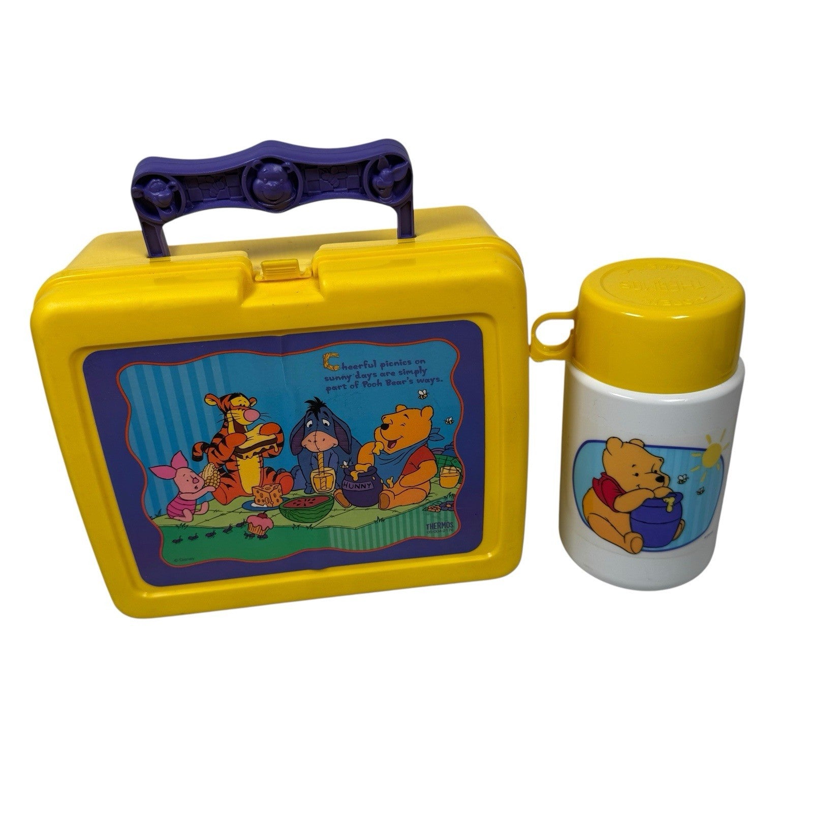Winnie The Pooh Vintage Yellow Thermos Brand 90s Retro Kids Lunchbox