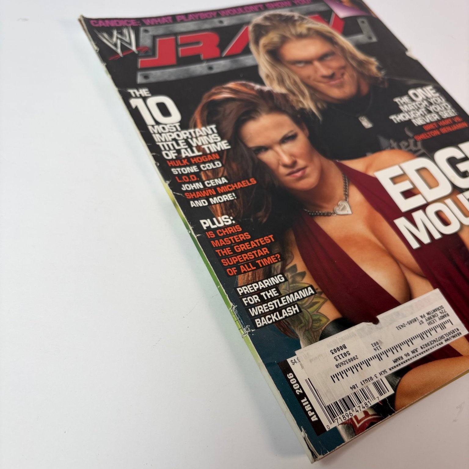 WWE RAW Magazine April 2006 Edge Lita Candice Wrestling Backlash