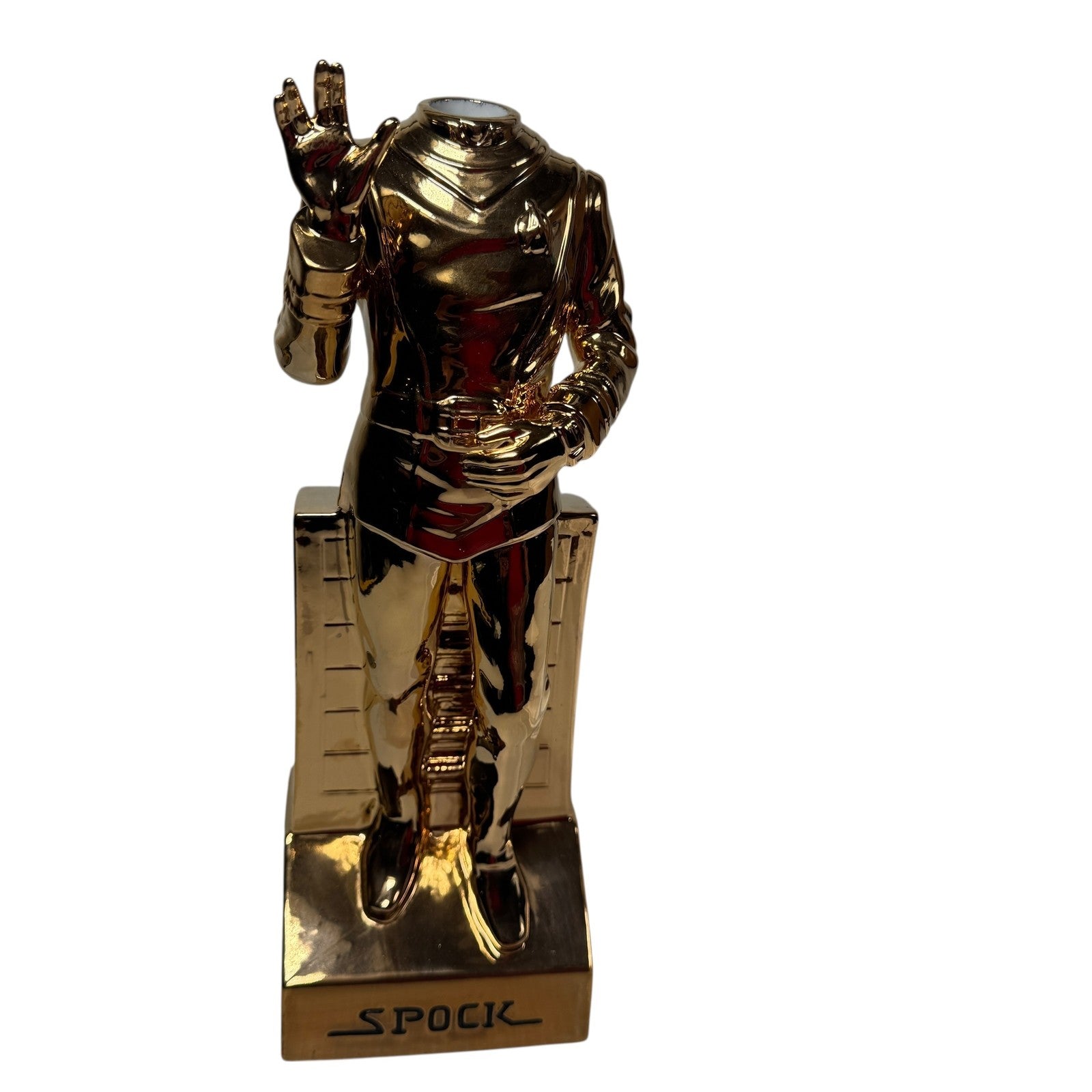 Vintage 1979 Star Trek Spock Decanter Gold Ceramic Japan Paramount Grenadier