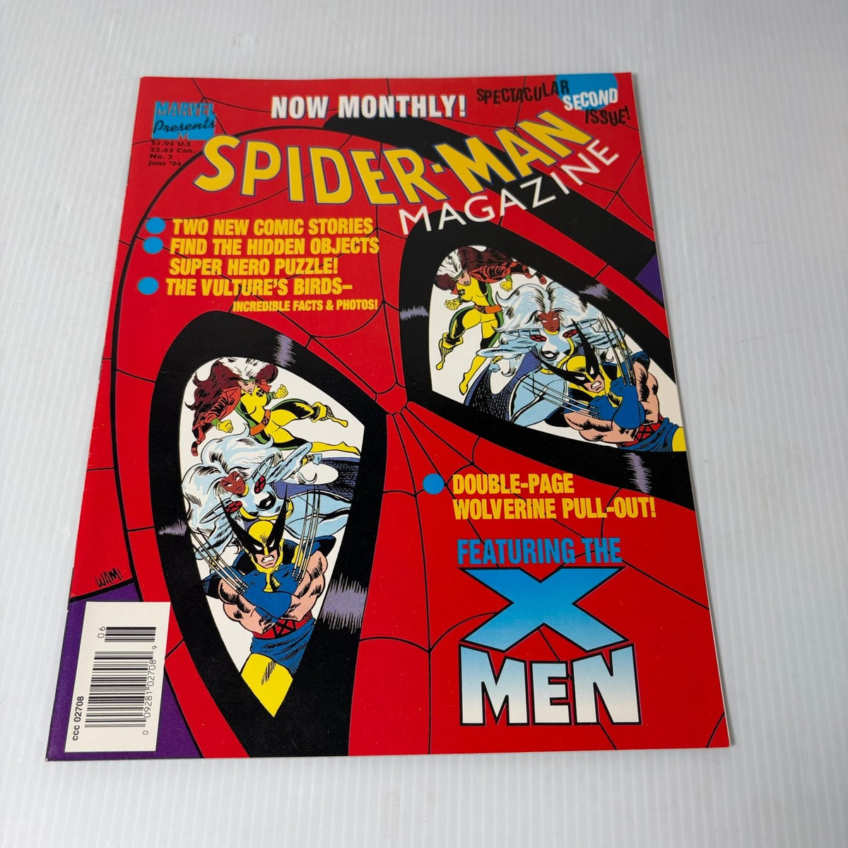 Spider-Man Magazine June 1994 Wolverine X-Men Marvel Comics Pull-Out