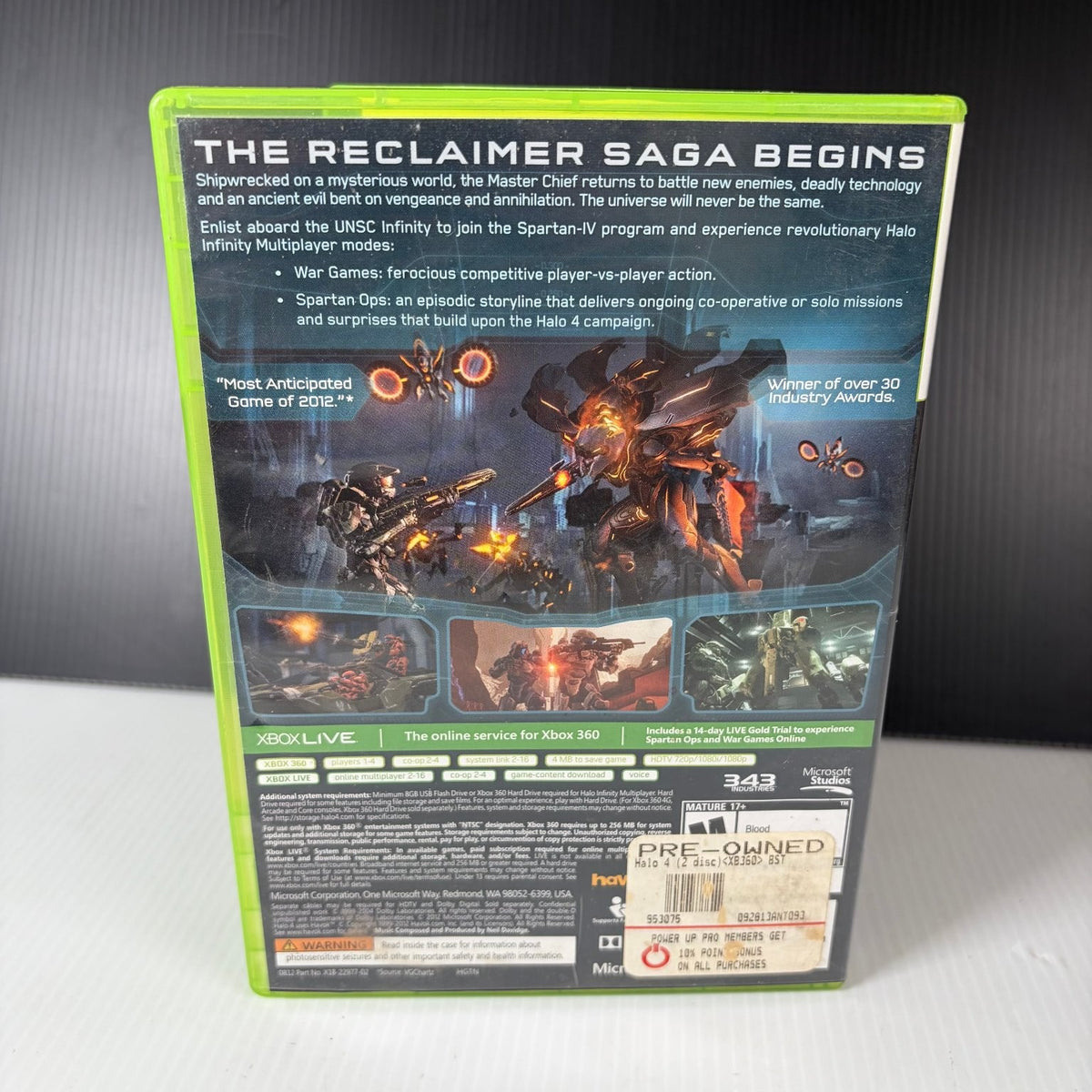 Halo 4 Xbox 360 Video Game Multiplayer 2 Disc Set