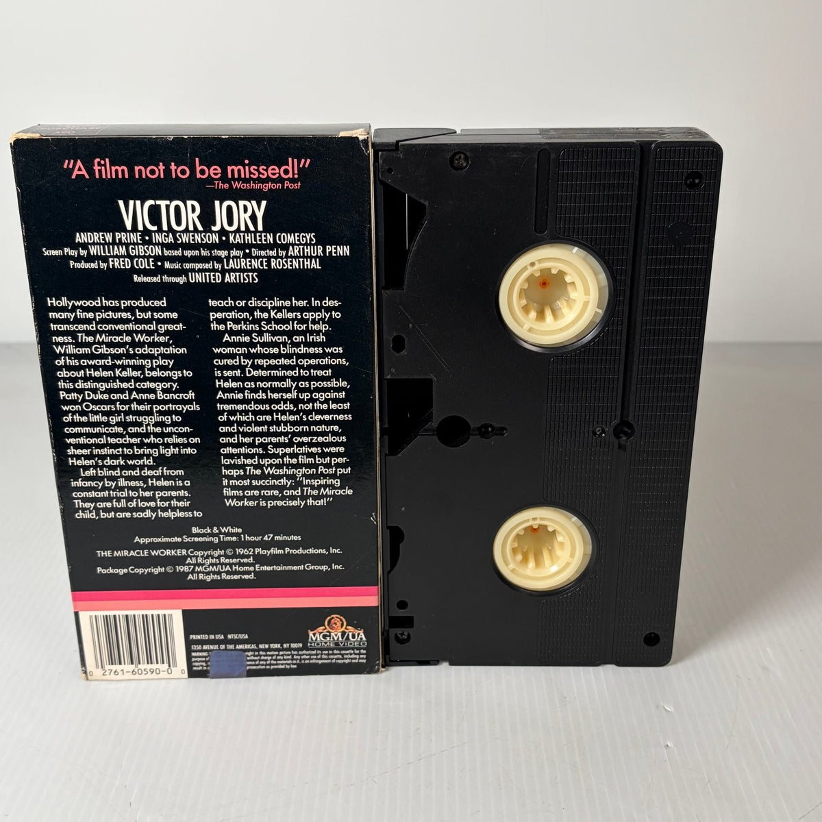 The Miracle Worker VHS 1962 Drama Anne Bancroft Patty Duke MGM/UA Home Video