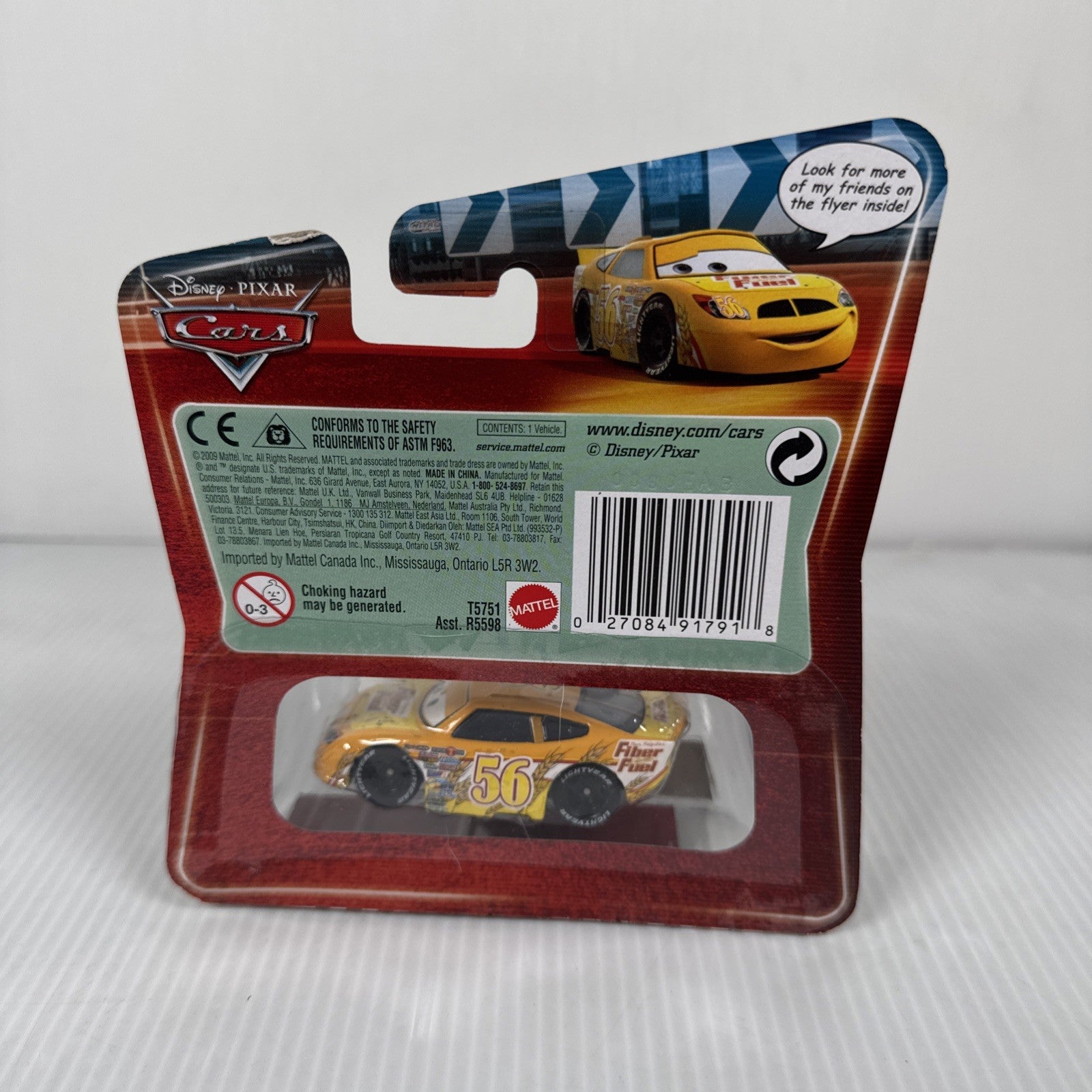 Disney Pixar Cars Movie Exclusive Synthetic Rubber Tires Fiber Fuel #56 Car