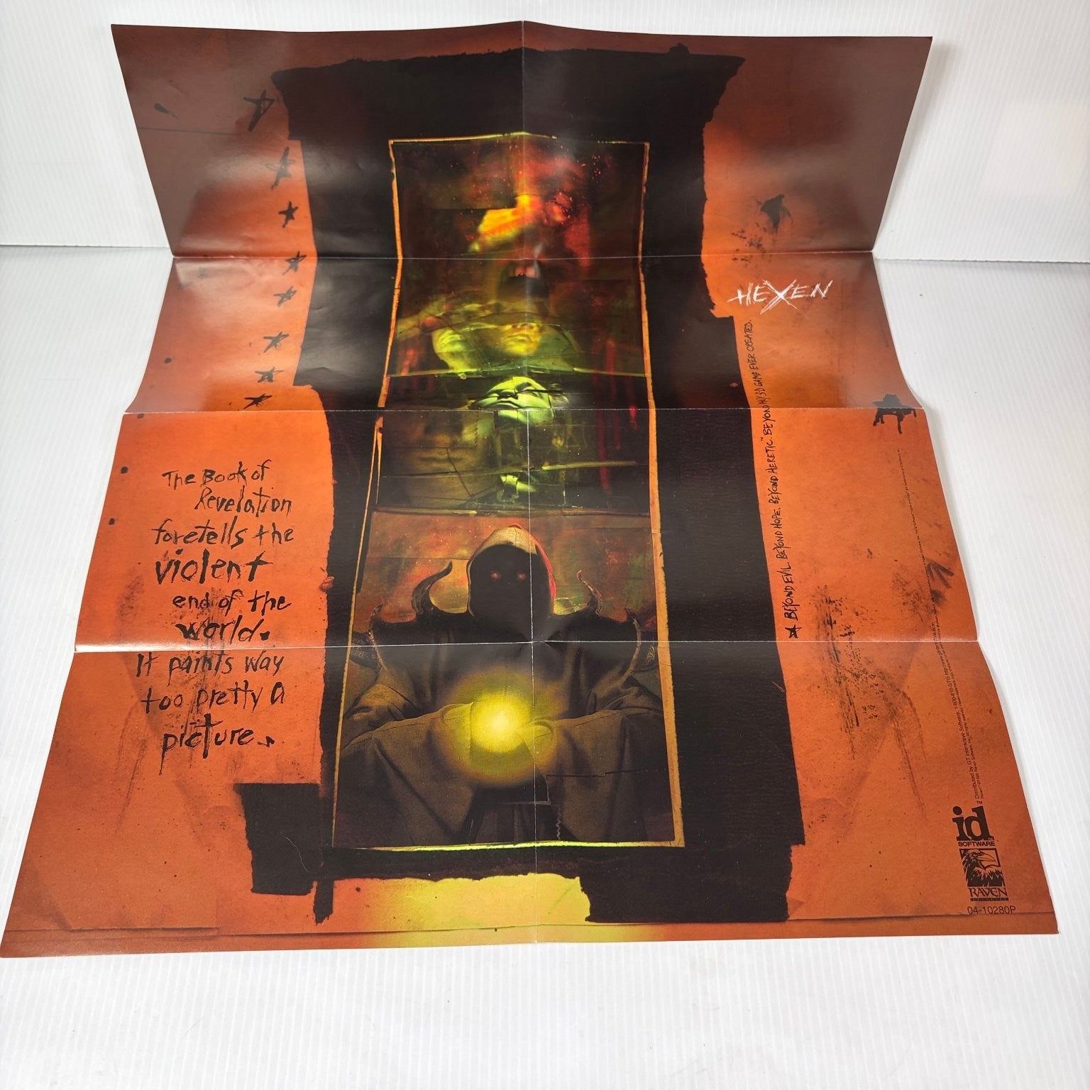 Hexen Beyond Heretic IBM PC Rare 3.5" Floppy Disk Version FPS Complete w/ Poster