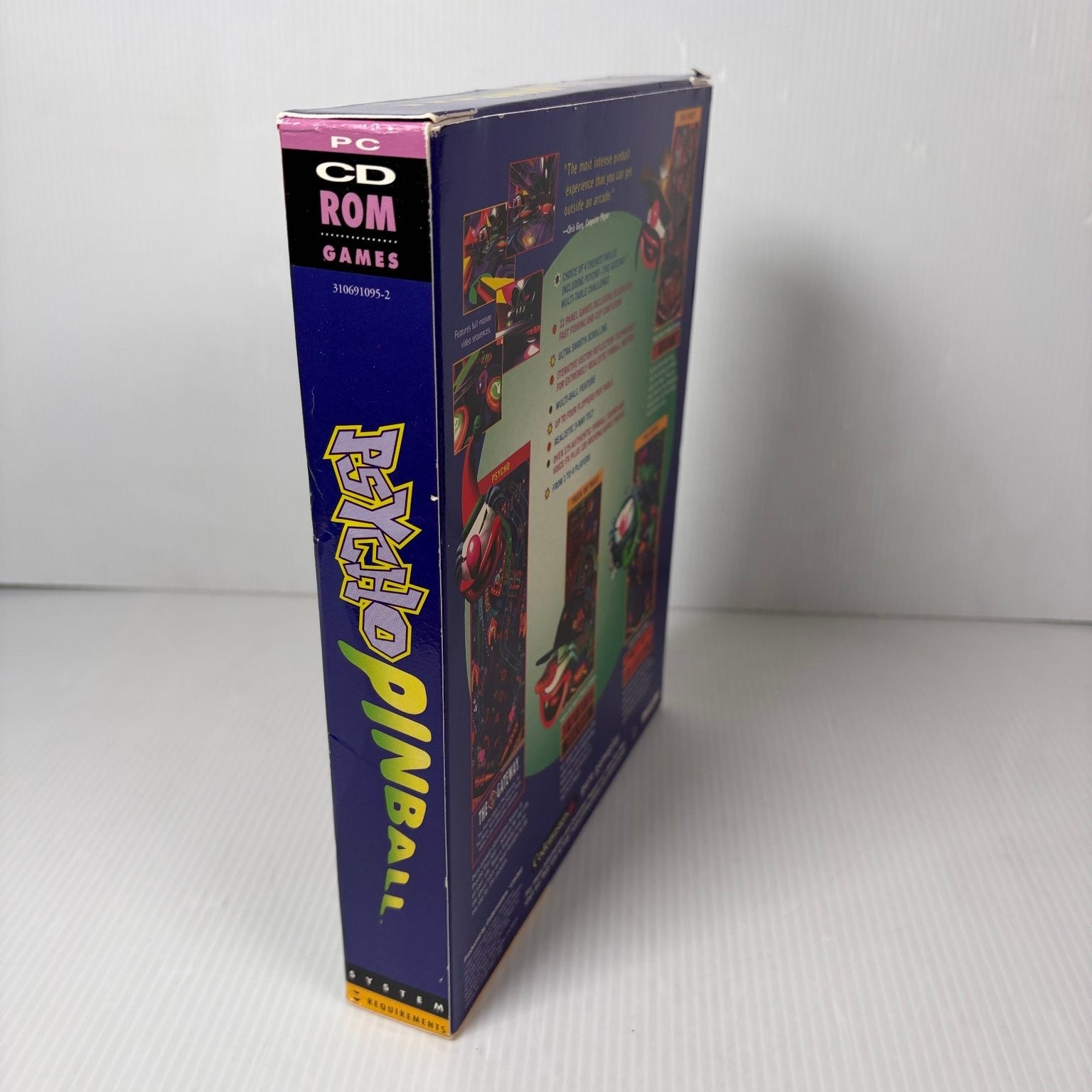 Psycho Pinball Big Box PC CD-ROM Video Game Retro Classic Pinball Complete