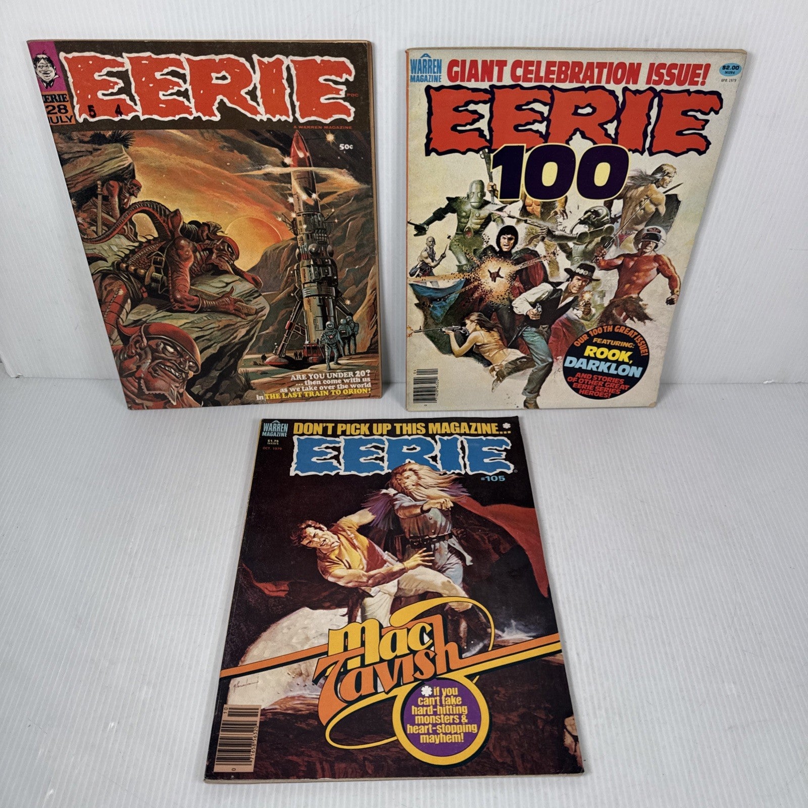 Vintage Warren 70s 80s EERIE Magazine Lot OF 6 Horror & Monster Comics