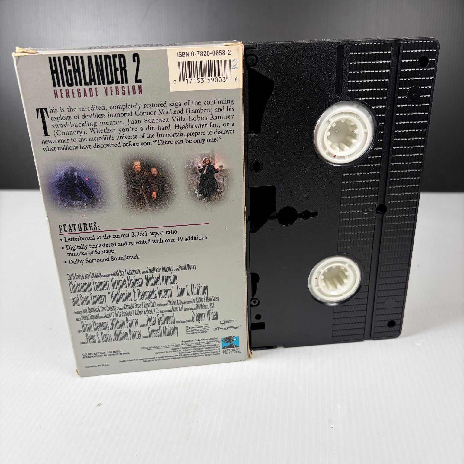 Highlander 2 Renegade Version VHS 1995 Sci-Fi Widescreen Director's Cut Republic
