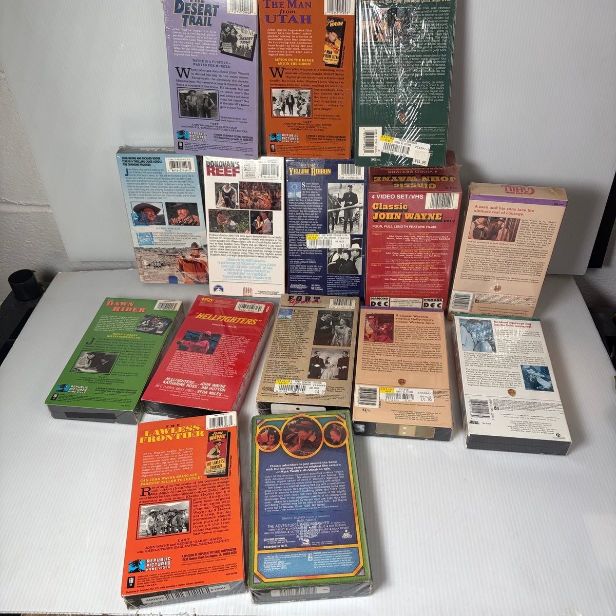 Lot of 18 Sealed John Wayne Classic Western Movies on VHS
