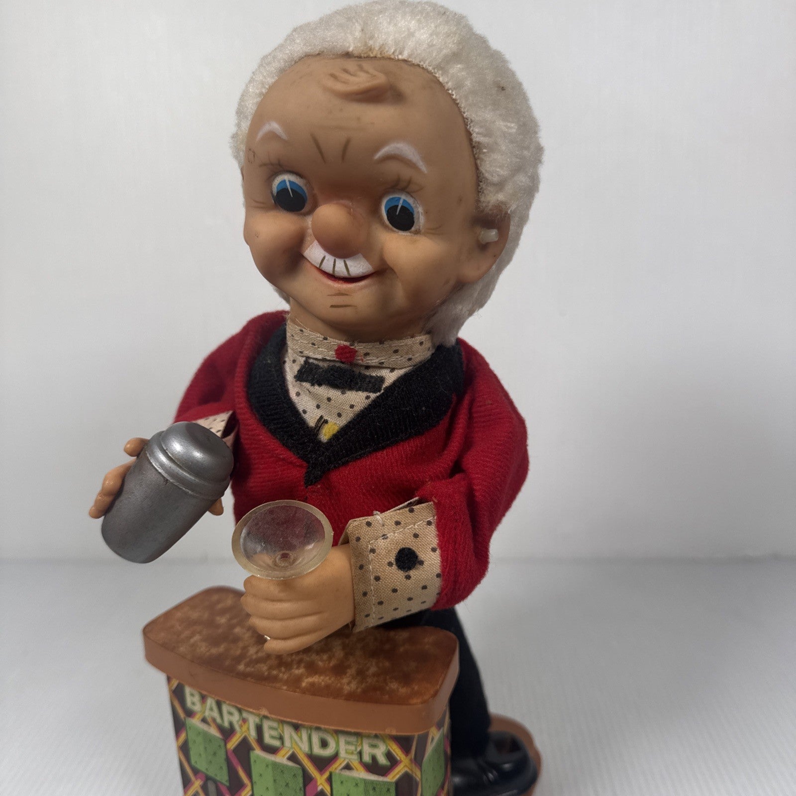 Vintage 1960’s Rosco Battery Powered Bartender Tin Toy Made in Japan Not Working